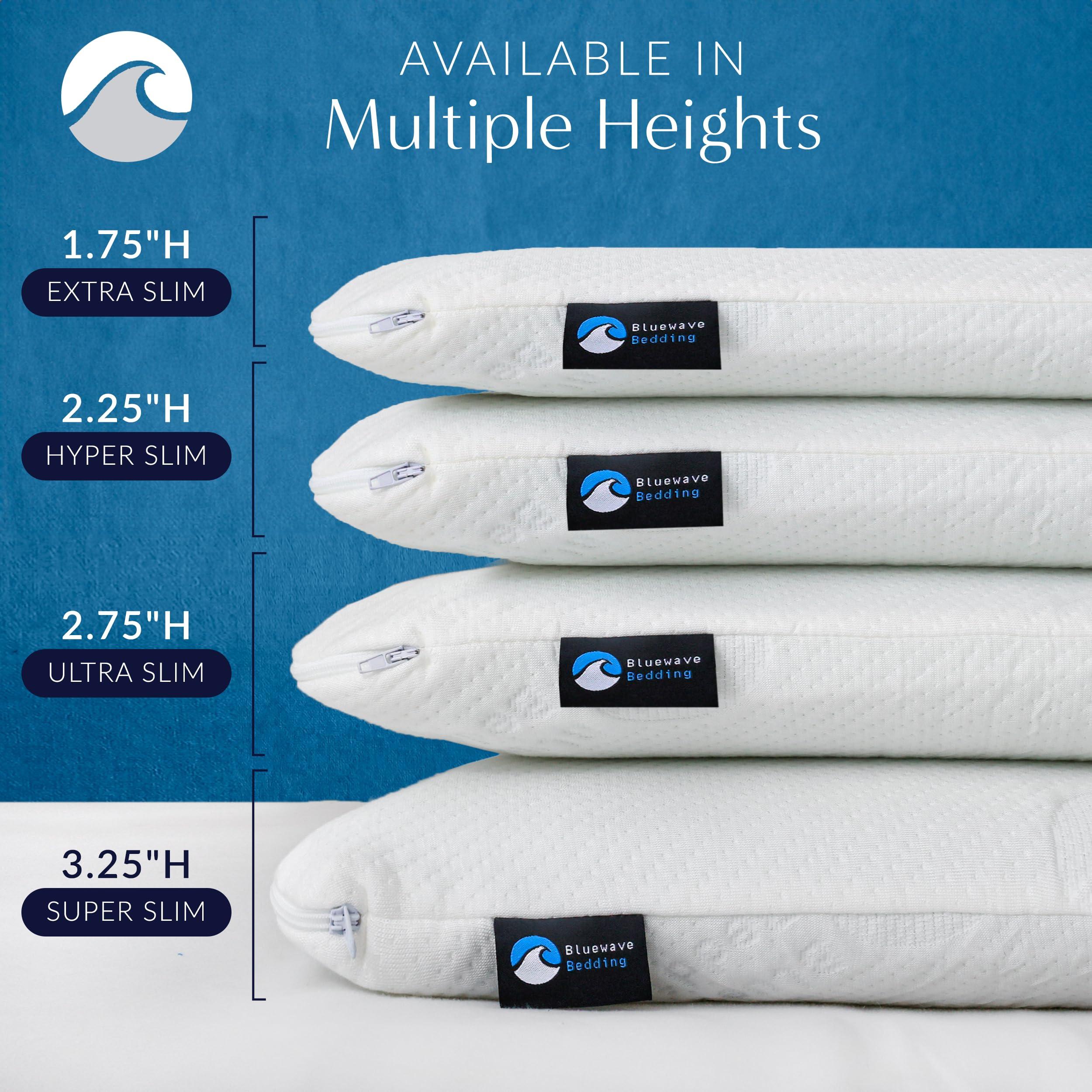 Bluewave Bedding Ultra Slim Gel Memory Foam Pillow for Stomach and Back Sleepers - Thin, Flat Design for Cervical Neck Alignment and Deeper Sleep (2.75-Inches Height, Standard Size) - Image 6