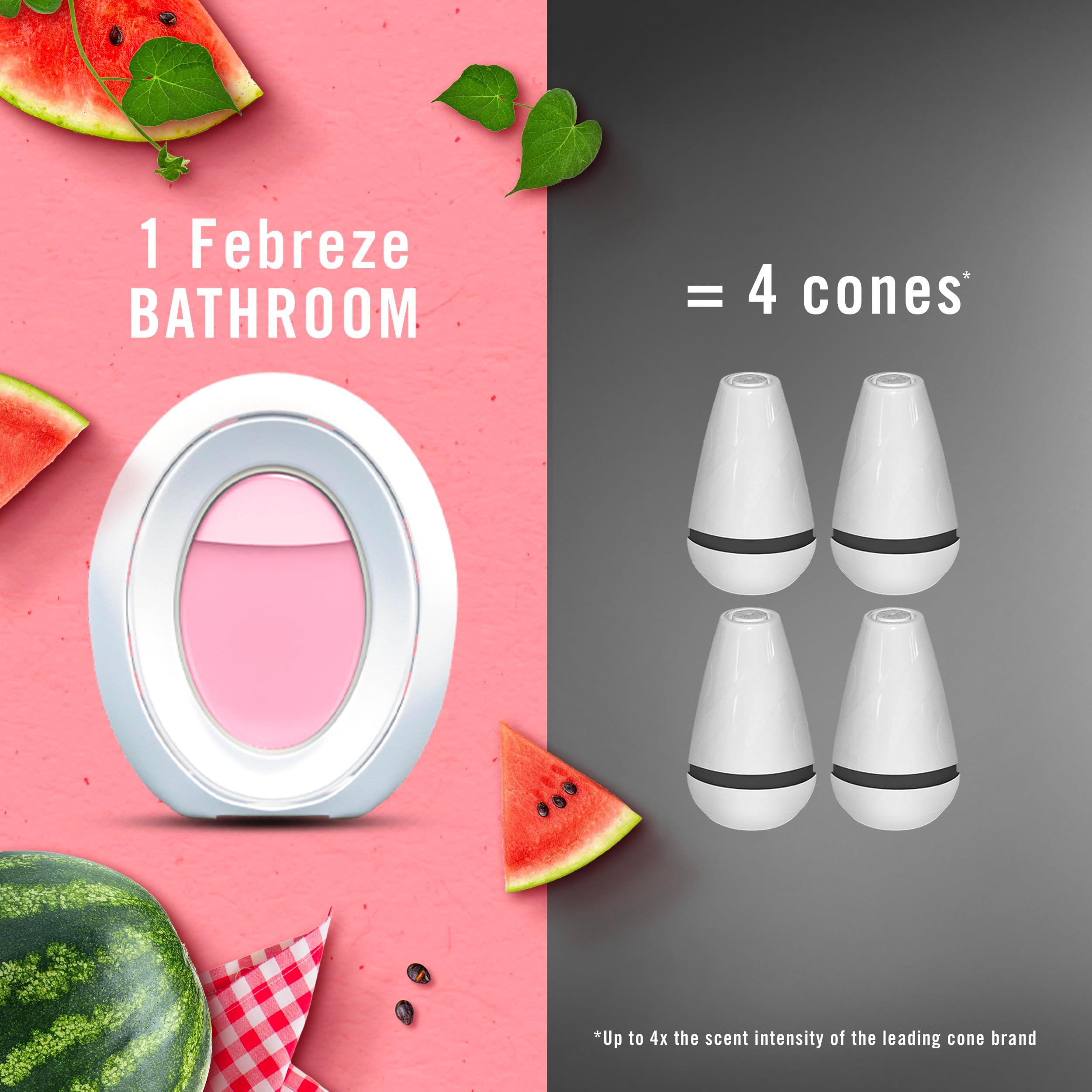 Febreze Bathroom Air Freshener, Odor-Fighting, Plug In Alternative, Air Fresheners for Home and Bathroom and Kitchen, Closet Air Fresheners, Watermelon & Lilac Scent, 4 Count - Image 7