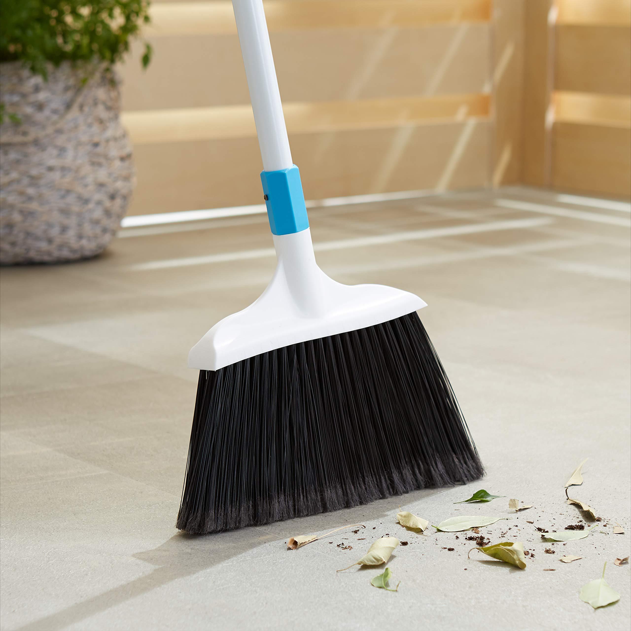 Amazon Basics Heavy-Duty Broom, Blue and White - Image 2