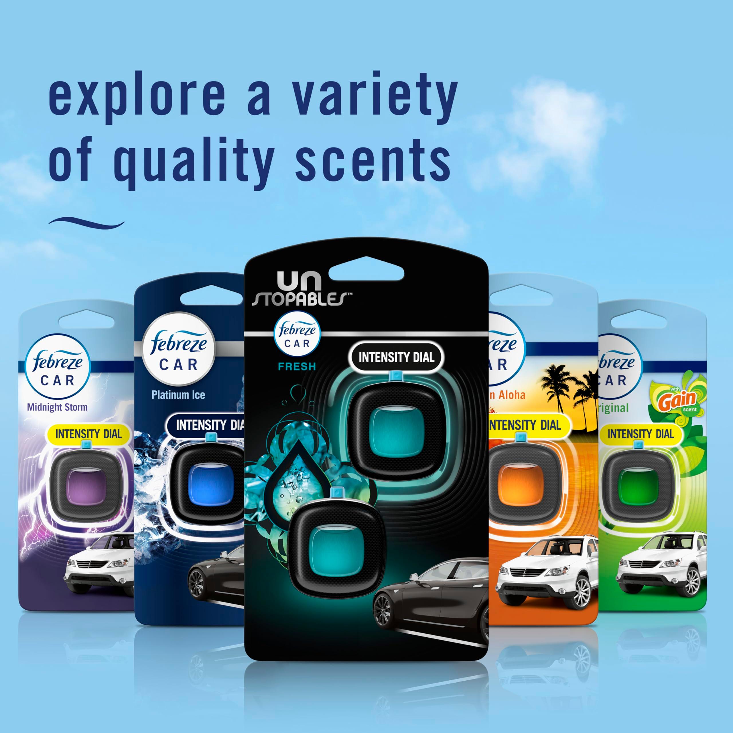 Febreze Unstopables Car Odor-Fighting Car Freshener Vent Clip Fresh Scent, .07 oz. Car Vent Clip, Pack of 4 (Packaging may vary) - Image 7