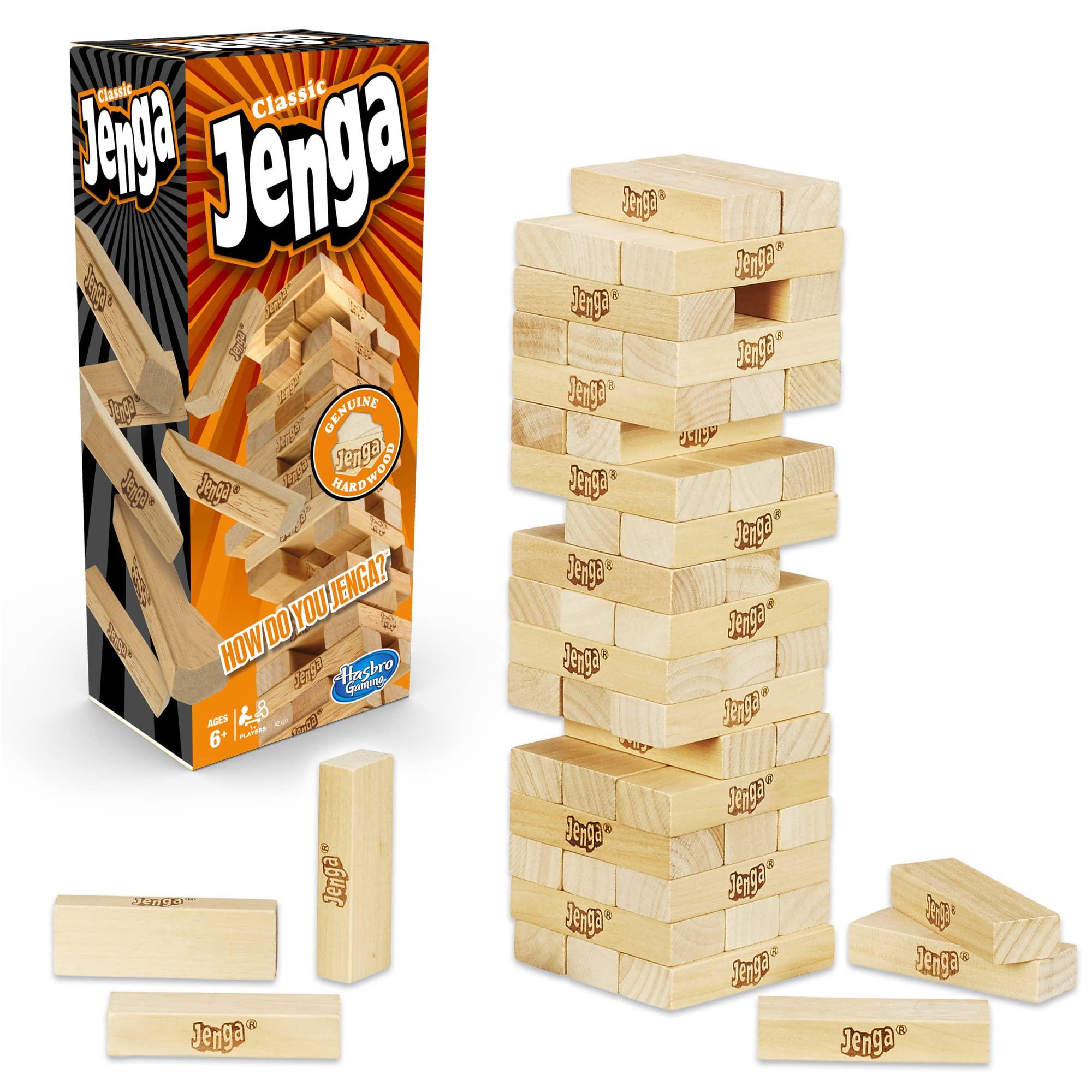 Jenga Game | The Original Wood Block Game with Genuine Hardwood Blocks | Stacking Tower Game | Ages 6+ | 1 or More Players | Party Games for Kids | Family Games - Image 11