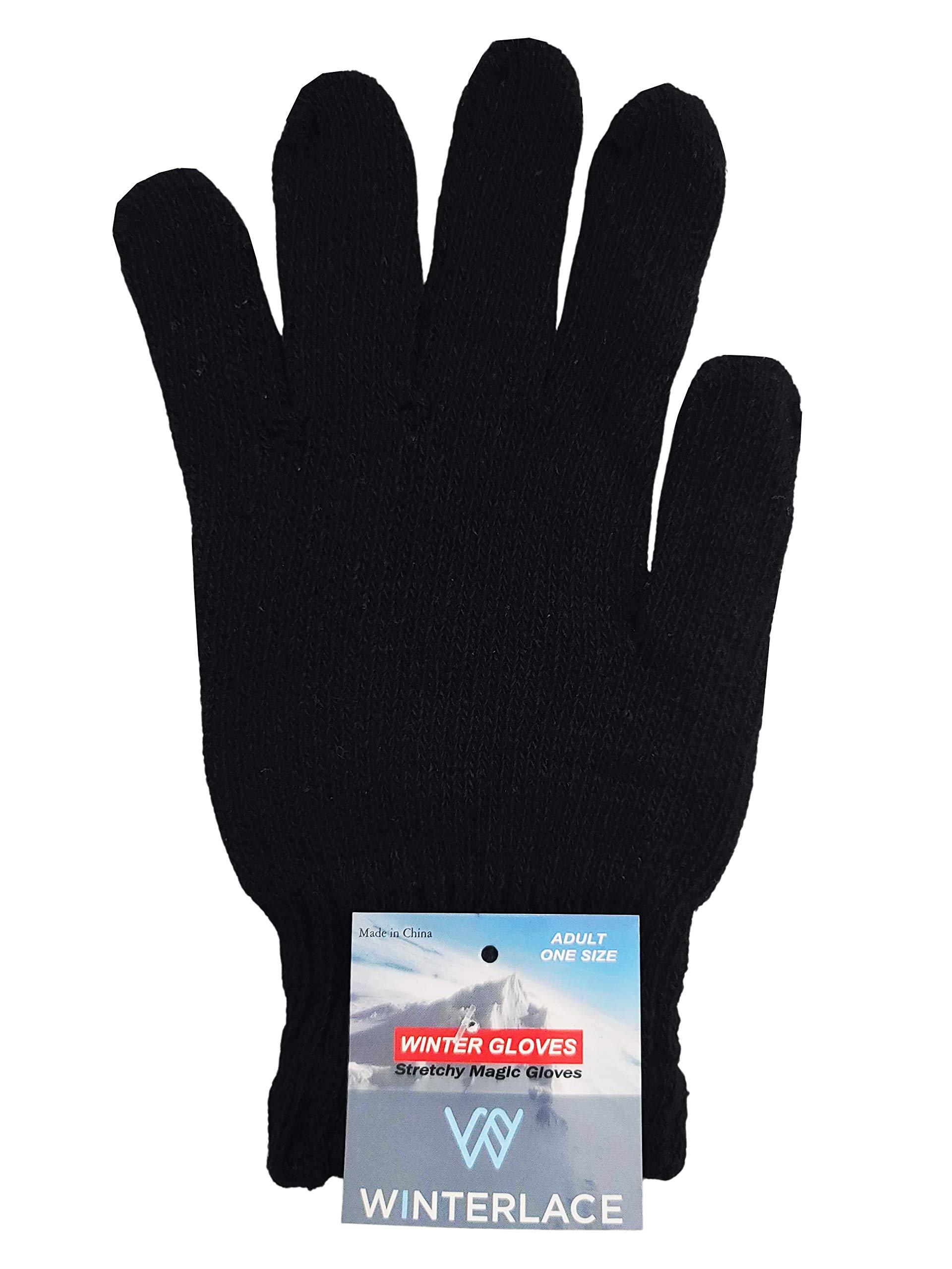 Winter Magic Gloves, 12 Pairs Stretchy Warm Knit Bulk Pack Mens Womens - Image 9