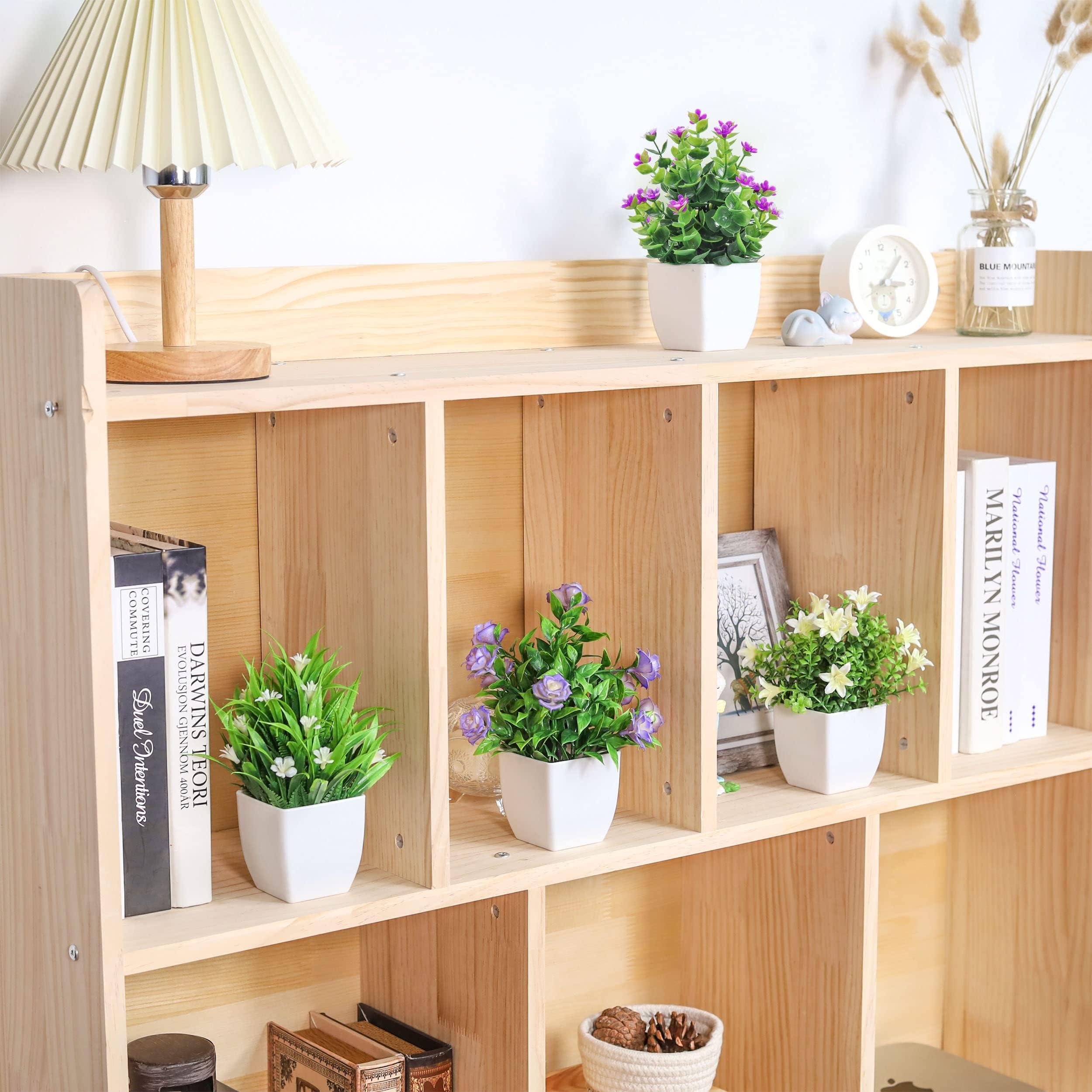 Der Rose 4 Pack Small Fake Plants Mini Artificial Faux Plants Indoor with Flowers Spring Decorations for Home Room Farmhouse Desk House Bathroom Decor - Image 7