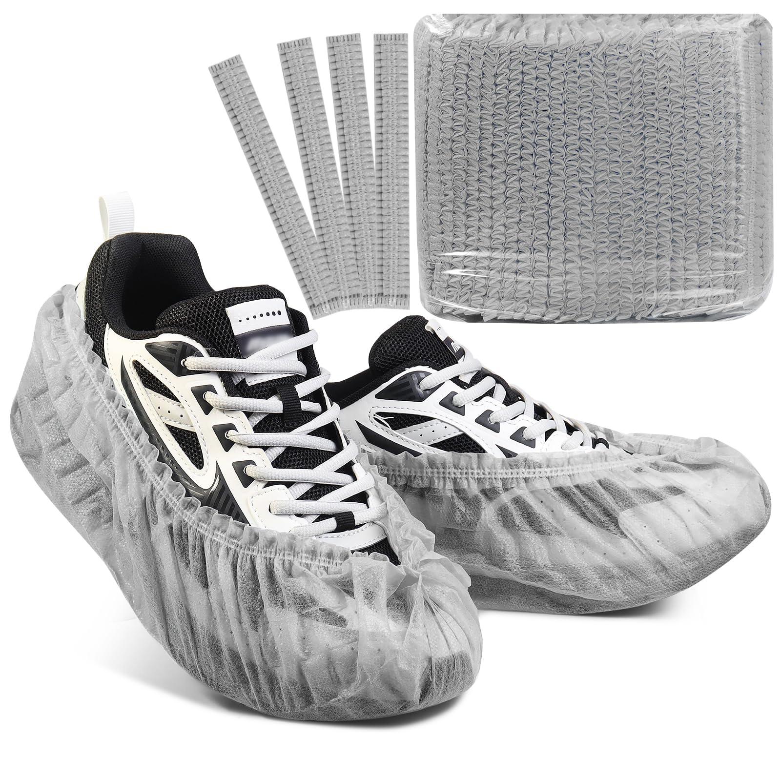 Disposable non-woven shoe covers (100 shoe covers, 50 pairs) Household shoe covers,Thickened, Indoor shoe protection covers, Men's and women's sizes are universal