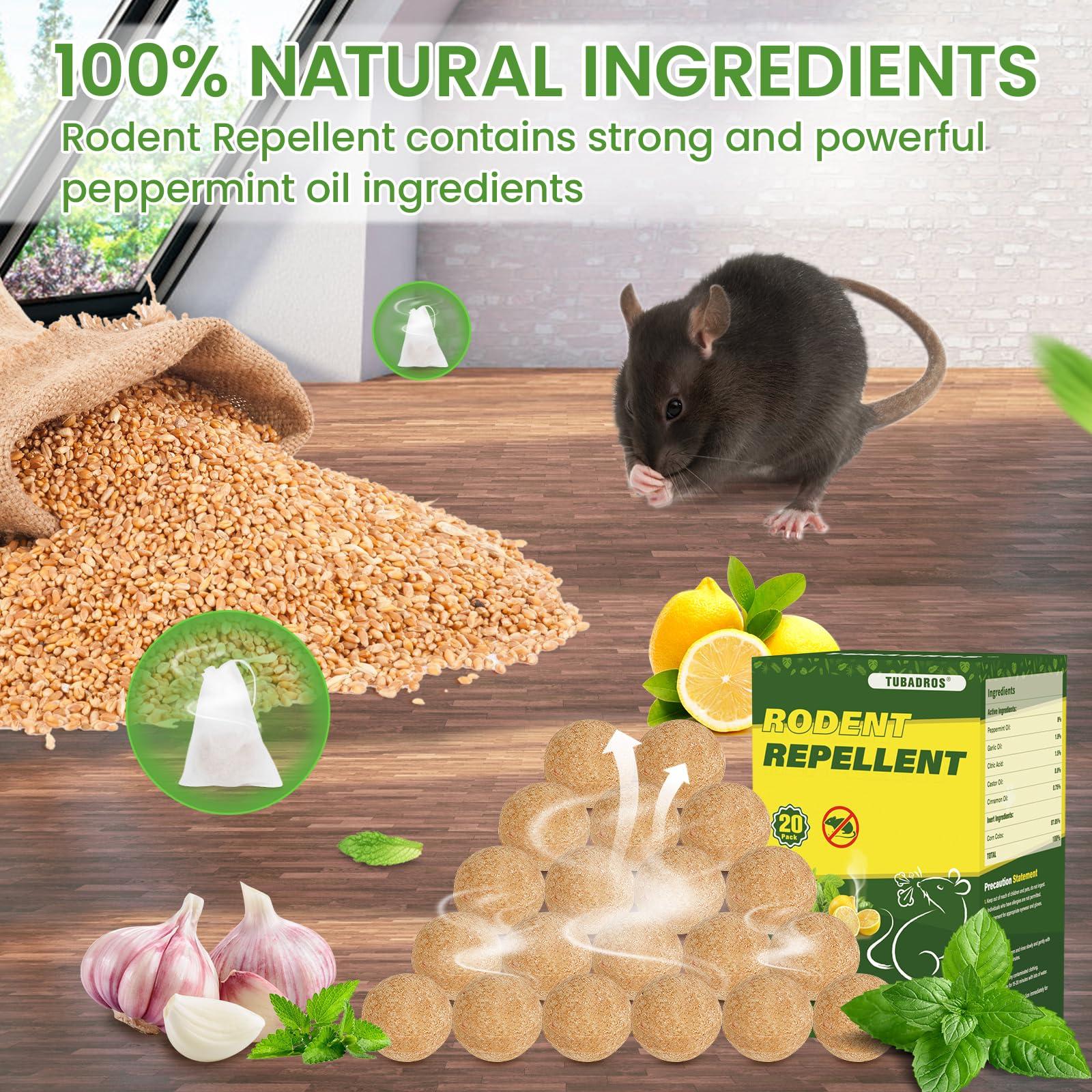 Rodent Repellent, 20Pack Peppermint Oil to Repel Mice and Rats, Squirrel Repellent for Cars, Mouse Repellent for Indoor/Outdoor, Garden Use - Image 2