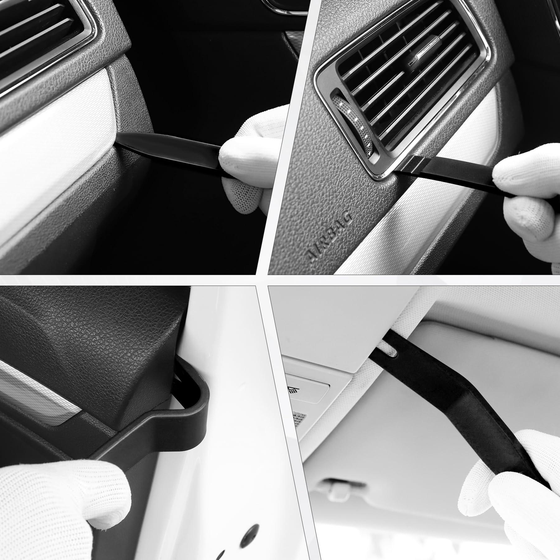 LivTee 5 pcs Auto Trim Removal Tool Kit, No Scratch Plastic Pry Tool Kit - Interior Door Panel Clip Fastener Removal Set for Vehicle Dash Radio Audio Installer (Black) - Image 6