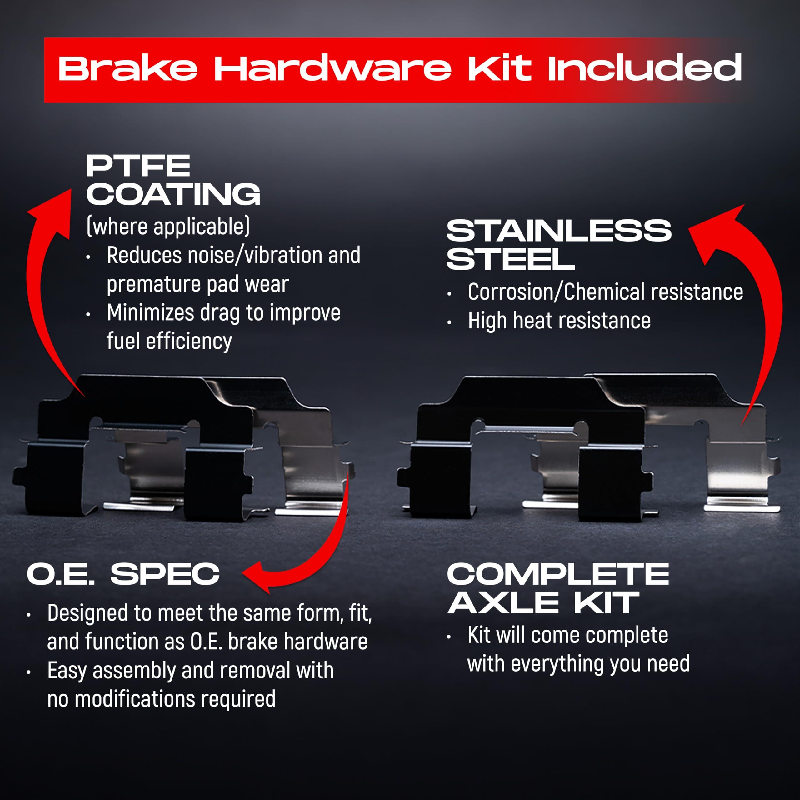 R1 Concepts Front and Rear Brakes and Rotors| Hardware Included| Front and Rear Ceramic Brake Pads and Rotors Kit| Fits 2019-2022 Genesis G70; 2018-2021 Kia Stinger - Image 7