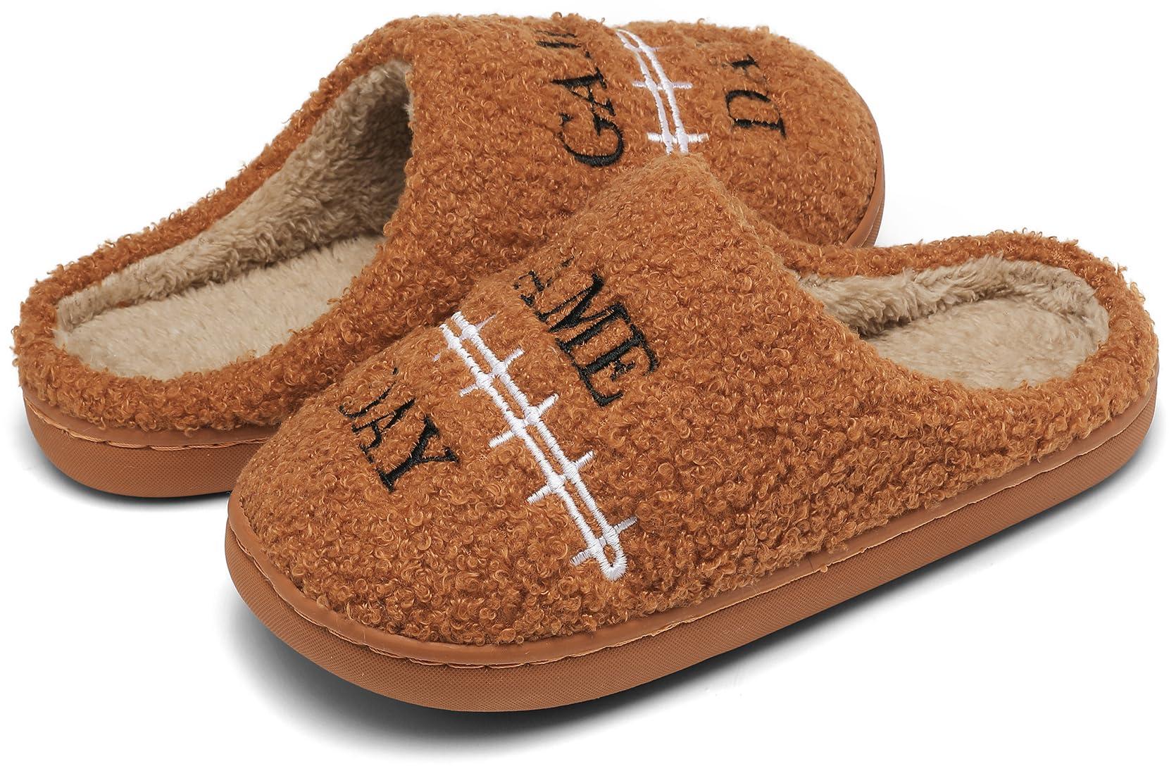 INMINPIN Kids Girls Boys Ball Sports Slippers Soft Curly House Shoes Memory Foam Non-Slip Indoor Outdoor Slippers for Sports Fan - Image 6