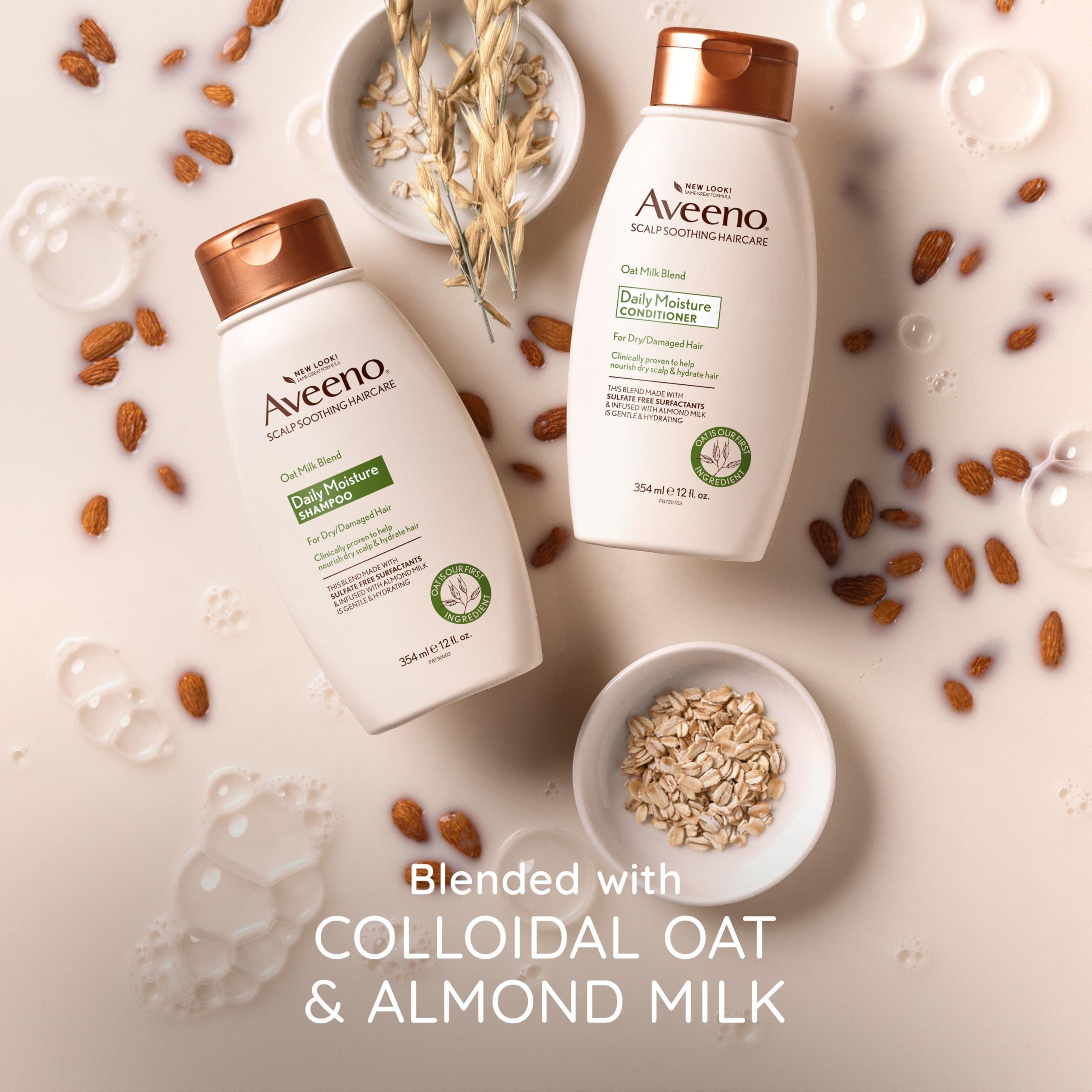 Aveeno Oat Milk Blend Moisturizing Conditioner, Ultra-Hydrating, for Dry, Damaged Hair, 12 fl oz - Image 5
