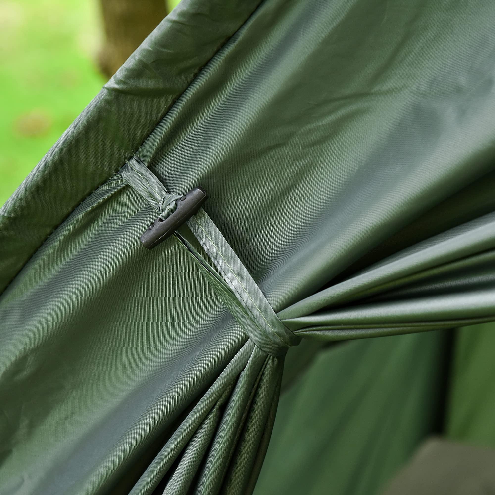 Outsunny Multifunctional Folding Camping Cots for Adults, Elevated Tent with Sleeping Bag, Thick Air Mattress Pad, Portable Single Sleeping Cot Camping Bed - Image 9