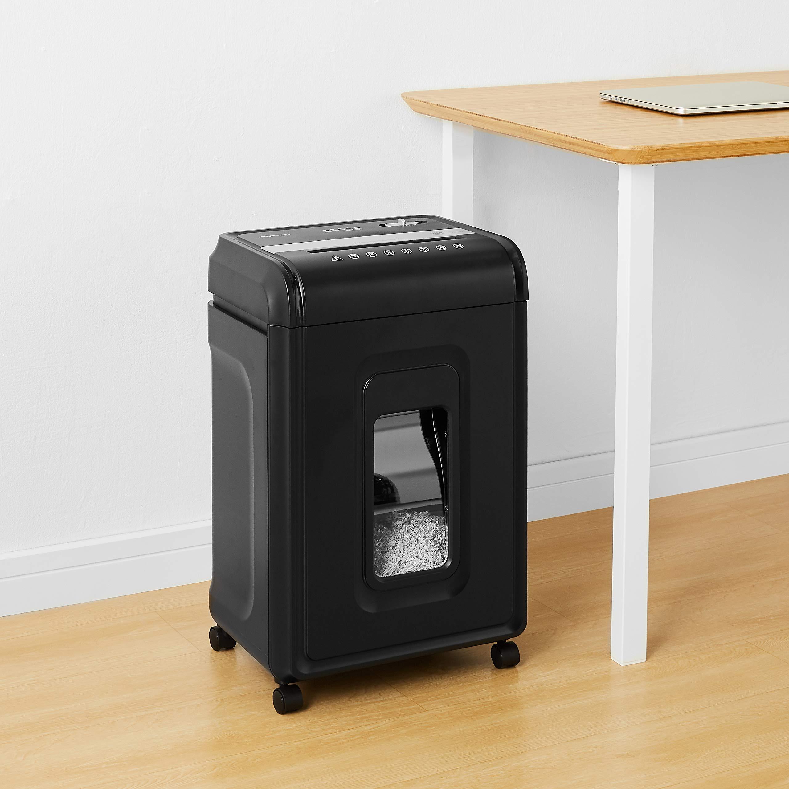 Amazon Basics 24 Sheet Cross Cut Paper, CD and Credit Card Home Office Shredder with Pullout Basket, Black - Image 2