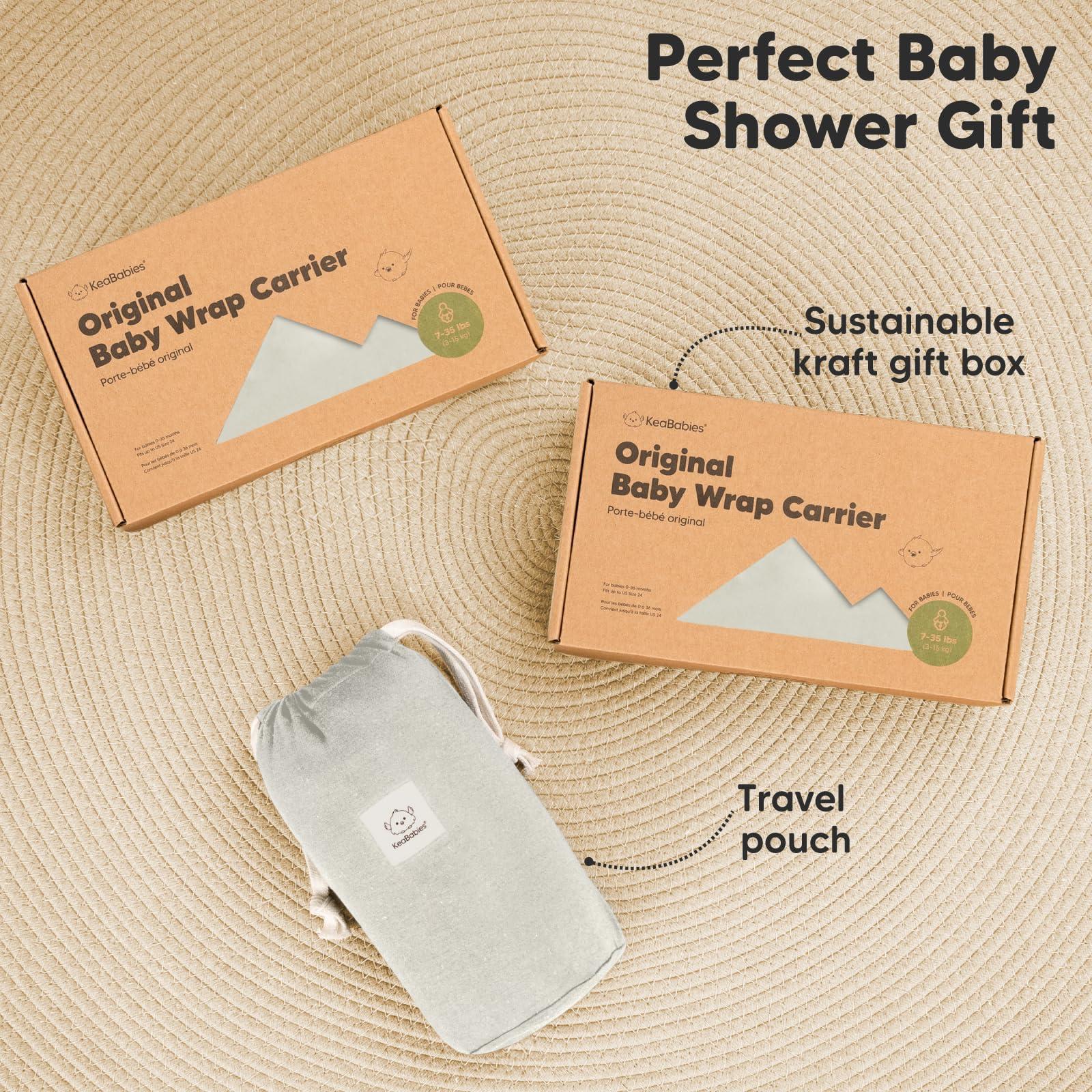 KeaBabies Baby Wrap Carrier - All in 1 Original Baby Carrier Newborn to Toddler Sling, Easy to Wear, Hands Free Bonding, Lightweight, Breathable Infant Wraps (Rhino Gray) - Image 9