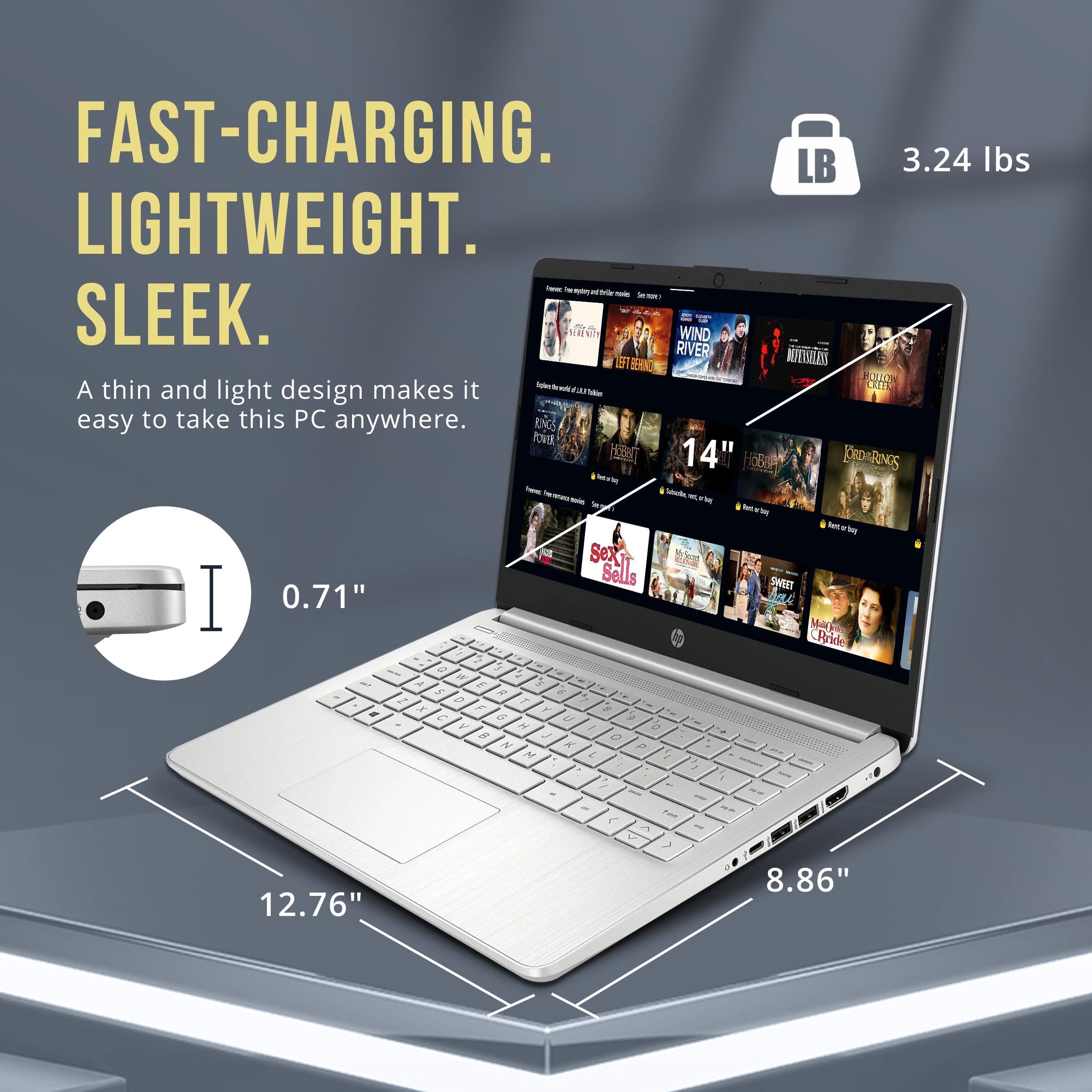 HP Stream 14" HD BrightView Laptop, Intel Celeron N4120, 16GB RAM, 288GB Storage (128GB eMMC + 160GB Docking Station Set), Intel UHD Graphics, 720p Webcam, Wi-Fi, 1 Year Office 365, Win 11 S, Silver - Image 8
