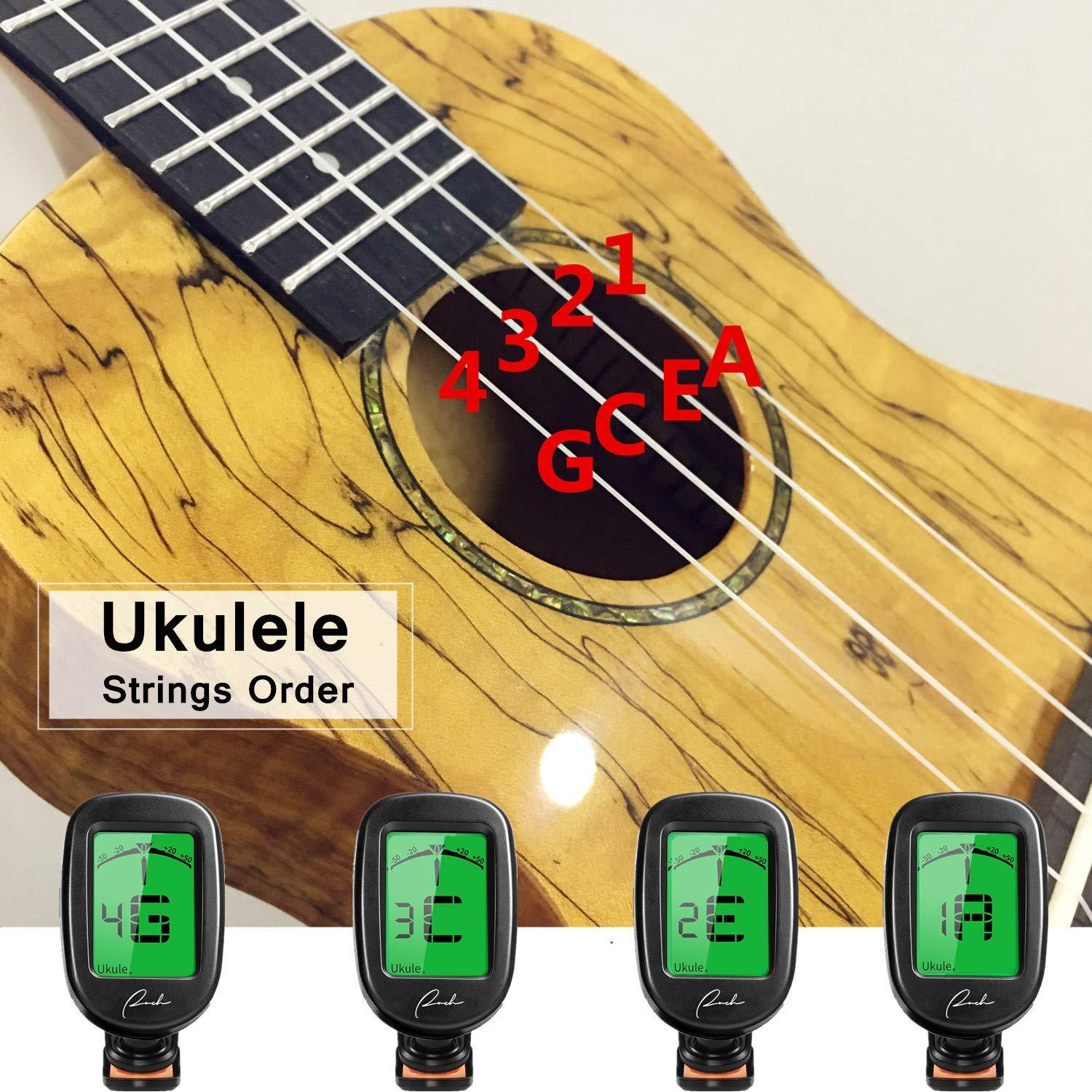 Ranch Guitar Tuner Clip On for Acoustic/Electric Guitar, Ukulele, Violin, Bass, Banjo and Chromatic Tuning Modes - Classical Black - Image 4