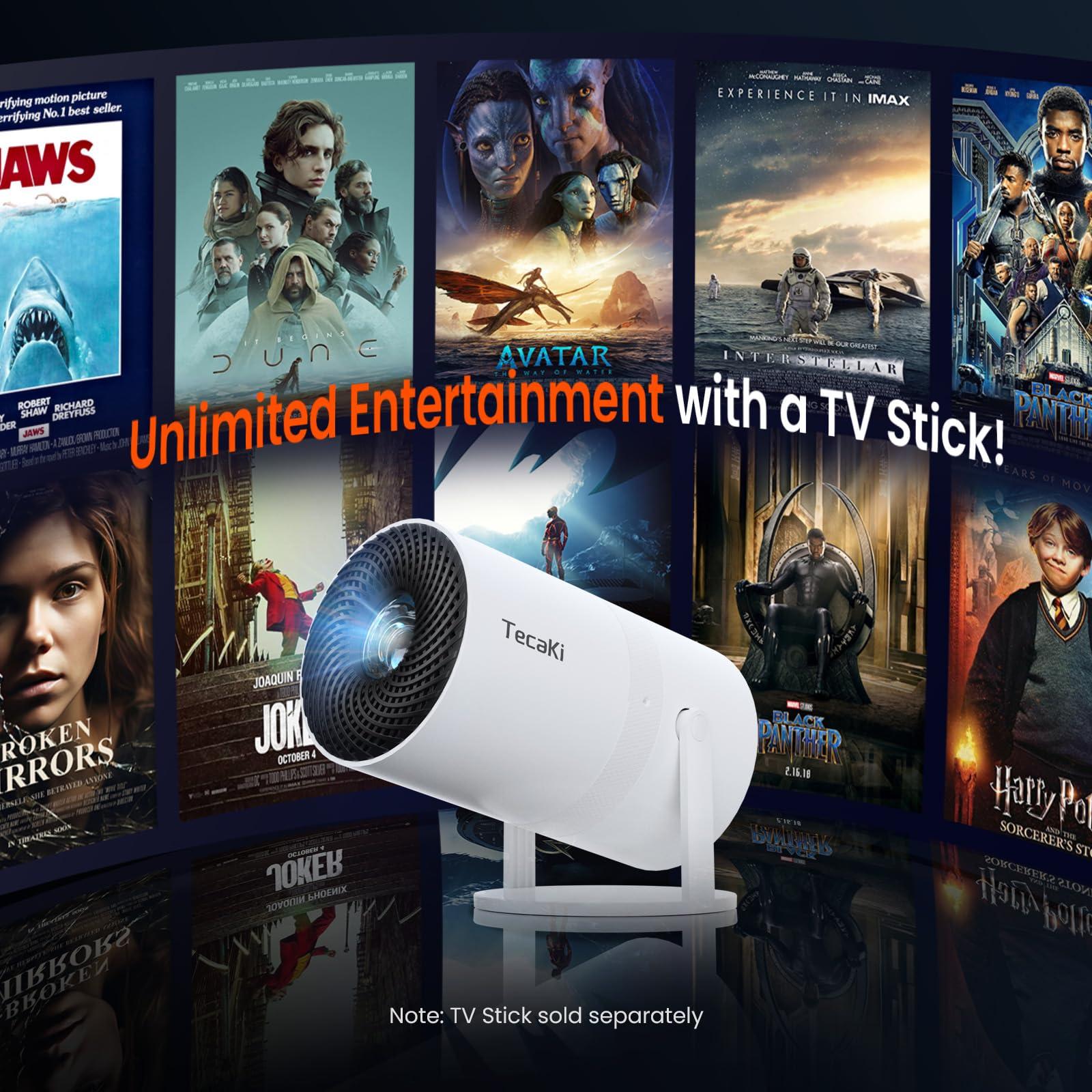 【Two-Way Bluetooth 5.2】Tecaki Mini Portable Projector for Home Theater & Outdoor Movies, 4K & 1080P HD Supported, 180° Rotatable Stand, Auto Keystone Correction, Long Lens Life, Electronic Focus - Image 8