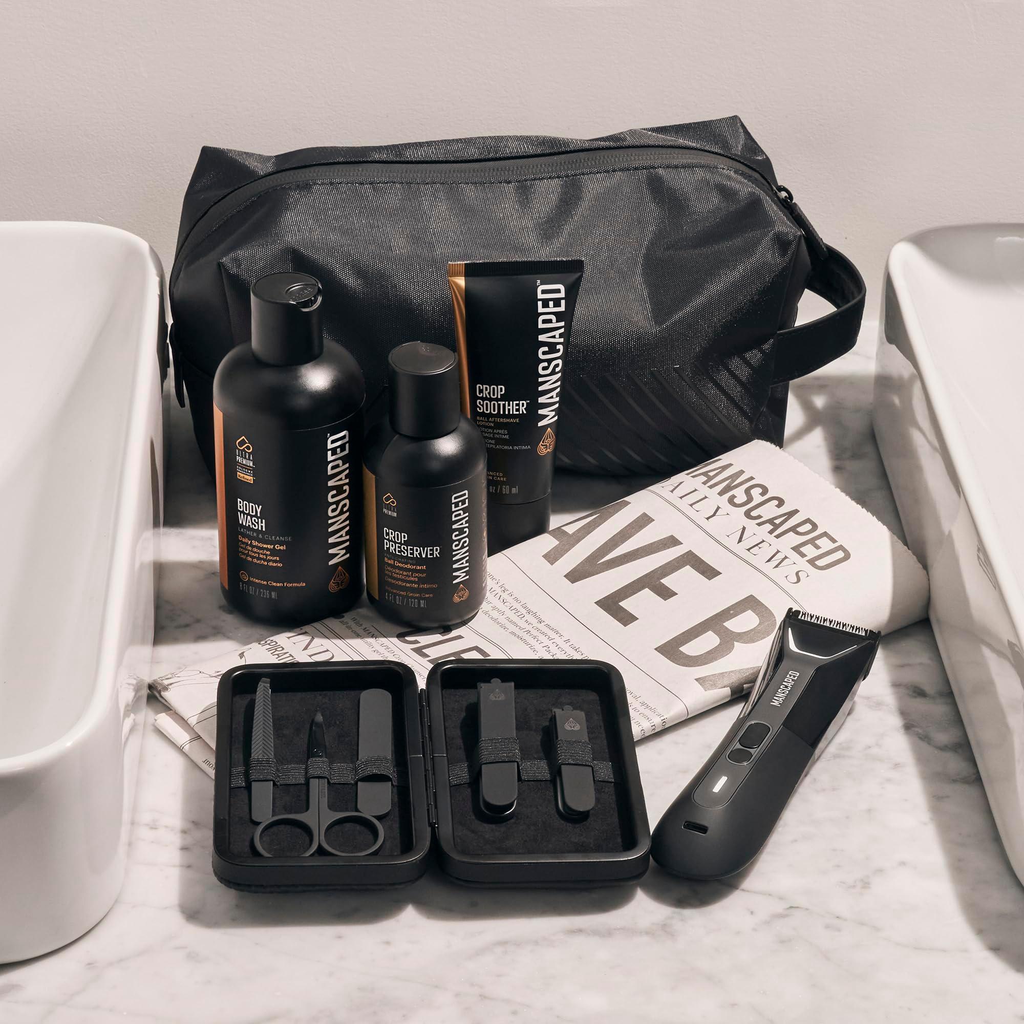 MANSCAPED® The Premier Package 5.0 Ultra, with The Lawn Mower® 5.0 Ultra Men's Groin & Body Hair Trimmer, Shears 3.0, Crop Preserver® Ball Deodorant, Refined® Body Wash, Crop Soother™, Shed 2.0 - Image 2