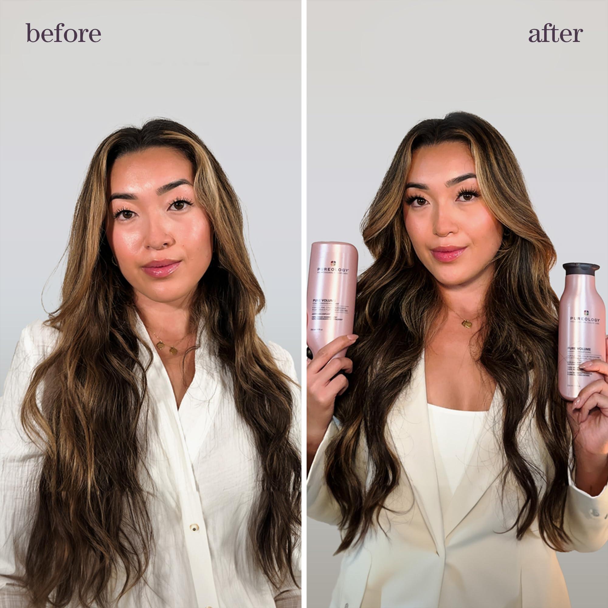 Pureology Pure Volume Shampoo - For Flat, Fine, Color-Treated Hair, Adds Lightweight Volume and Body, Clarifies Buildup, Sulfate-Free & Vegan - Image 3
