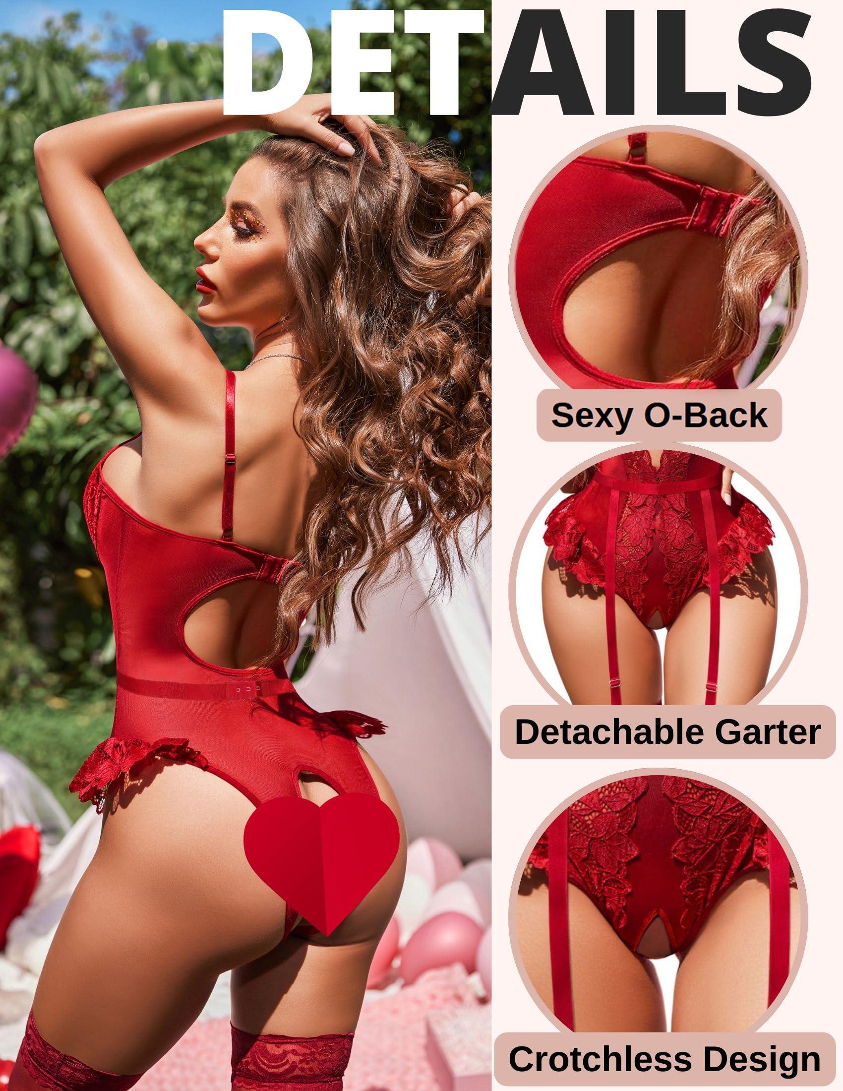 Avidlove Lace Bodysuit Lingerie for Women Sexy Garter Lingerie Set Teddy Lingerie - Image 2