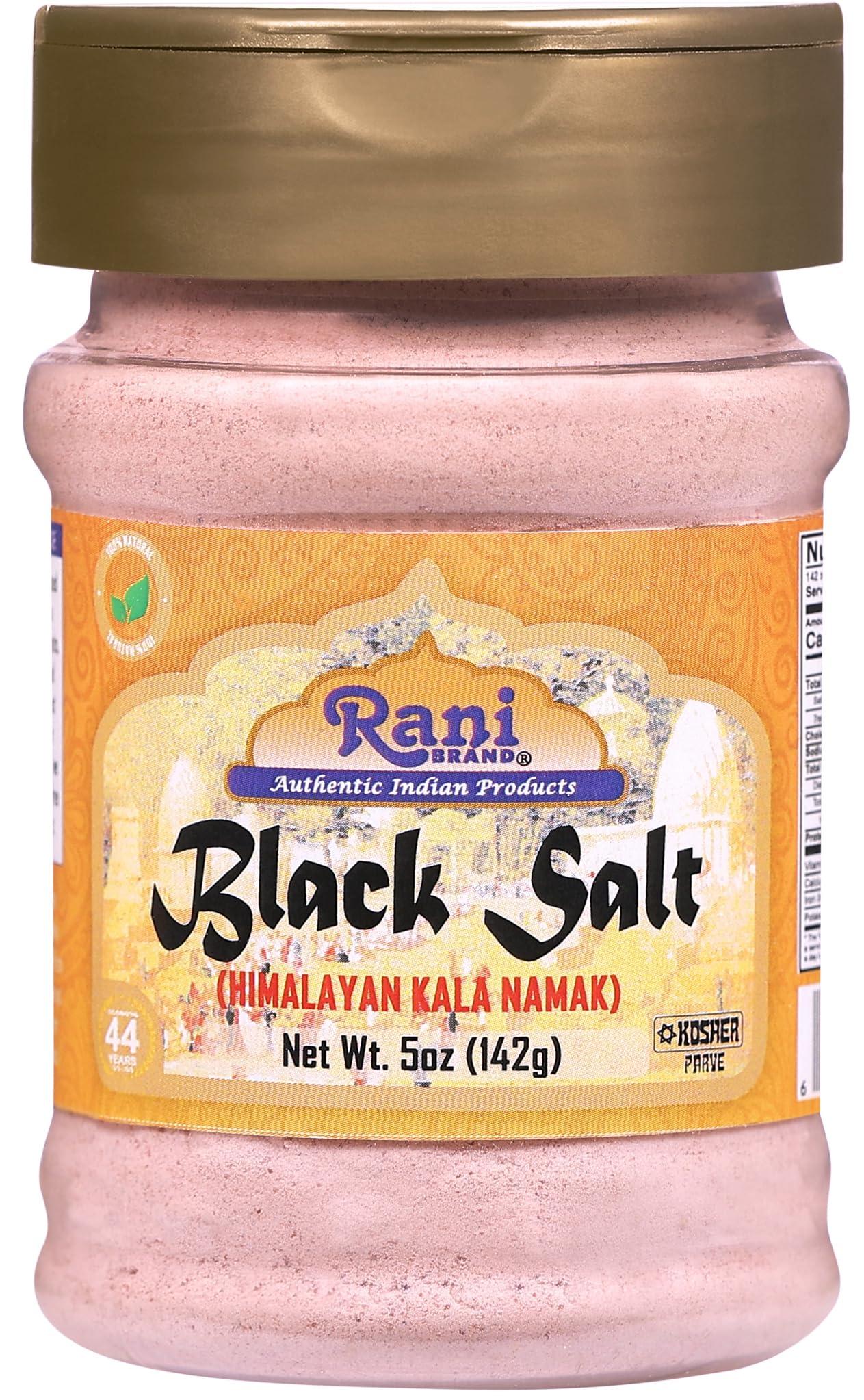 Rani Black Salt Powder (Kala Namak) Mineral 5oz (142g) PET Jar ~ Unrefined, Pure and Natural | Vegan | Gluten Friendly | NON-GMO | Indian Origin | Perfect for Tofu Scramble
