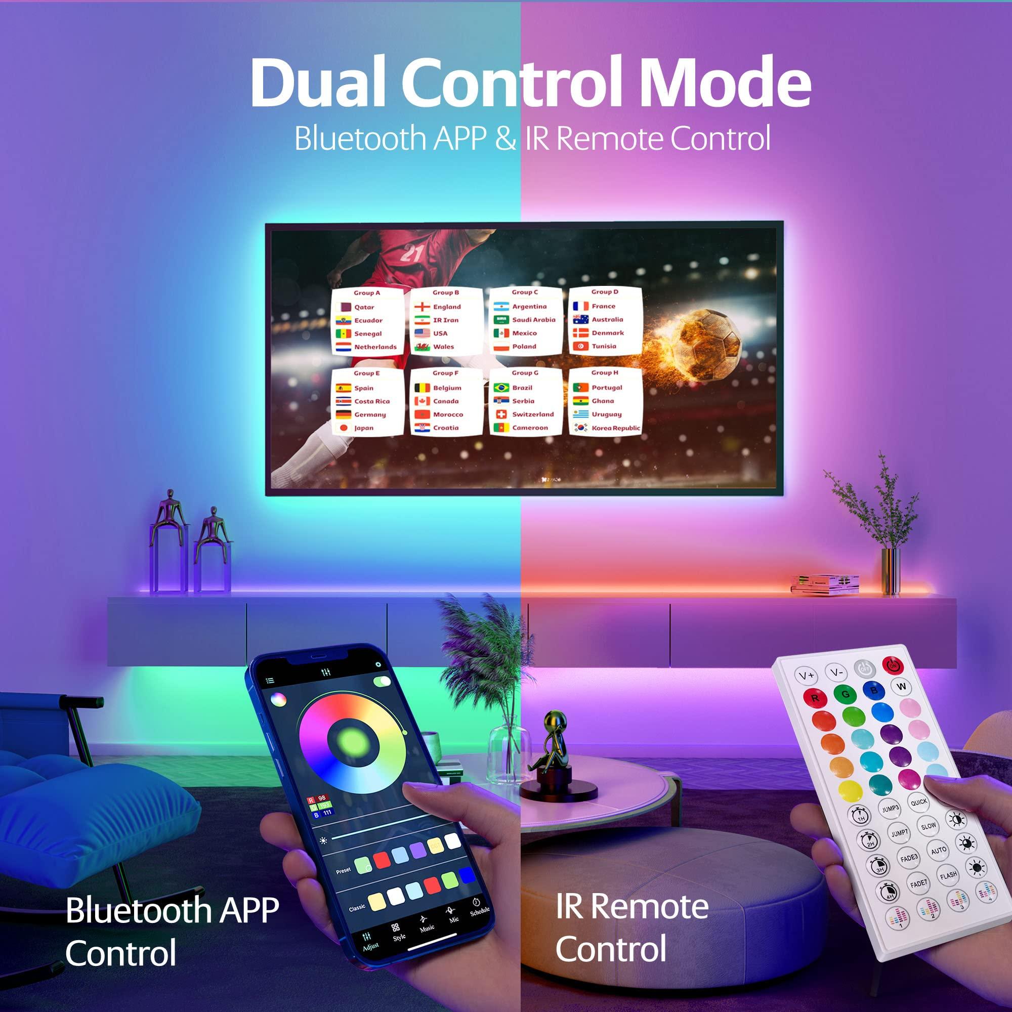 KEELIXIN 65.6ft LED Lights for Bedroom, Music Sync RGB LED Strip Lights with APP & Remote Control, Luces LED para Cuarto, Bluetooth LED Lights for Room, Home Decoration - Image 3