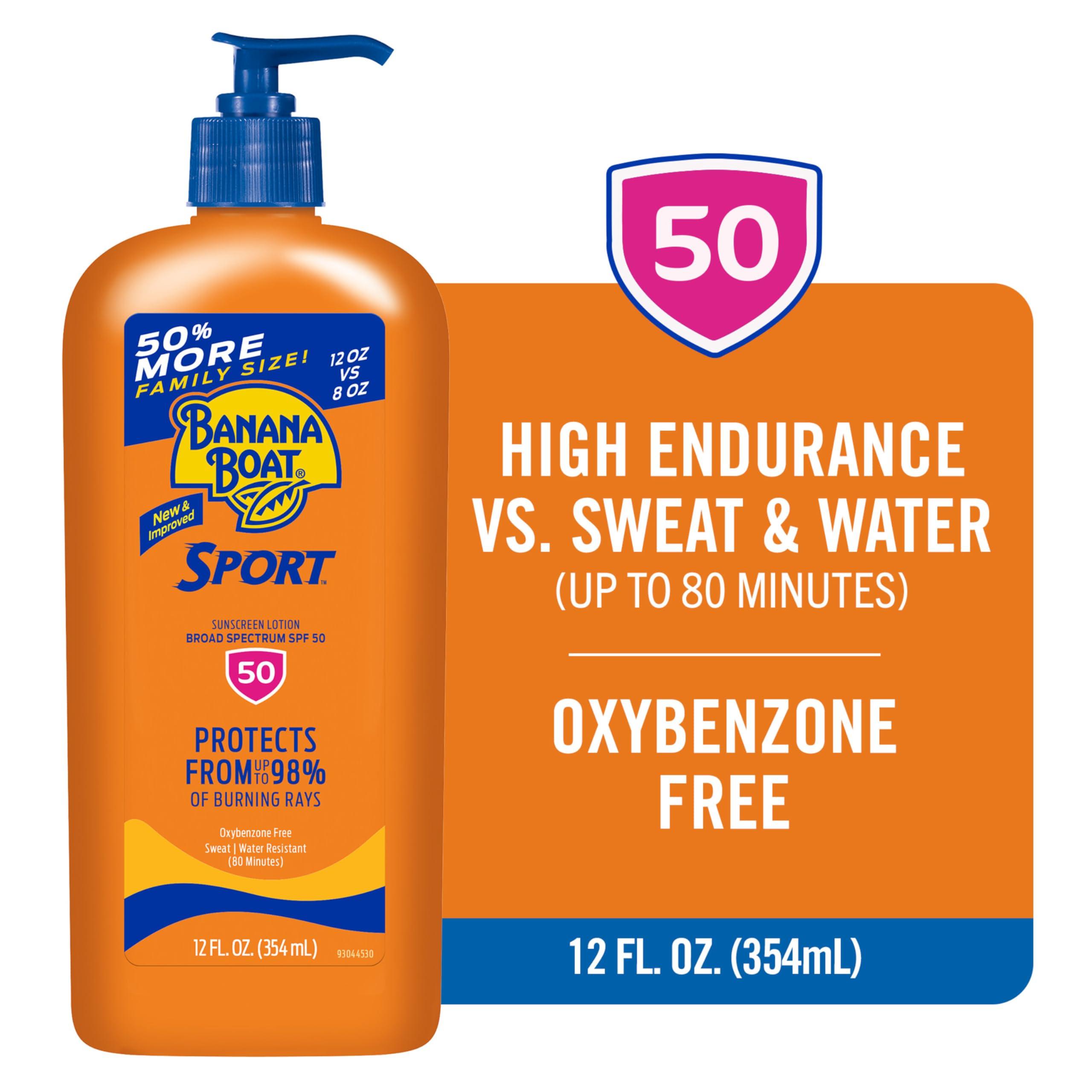 Banana Boat Sport Ultra SPF 50 Sunscreen Lotion, 12oz | Banana Boat Sunscreen SPF 50 Lotion, Oxybenzone-Free, Sunblock, Family Size, 12oz (Pack of 1) - Image 2
