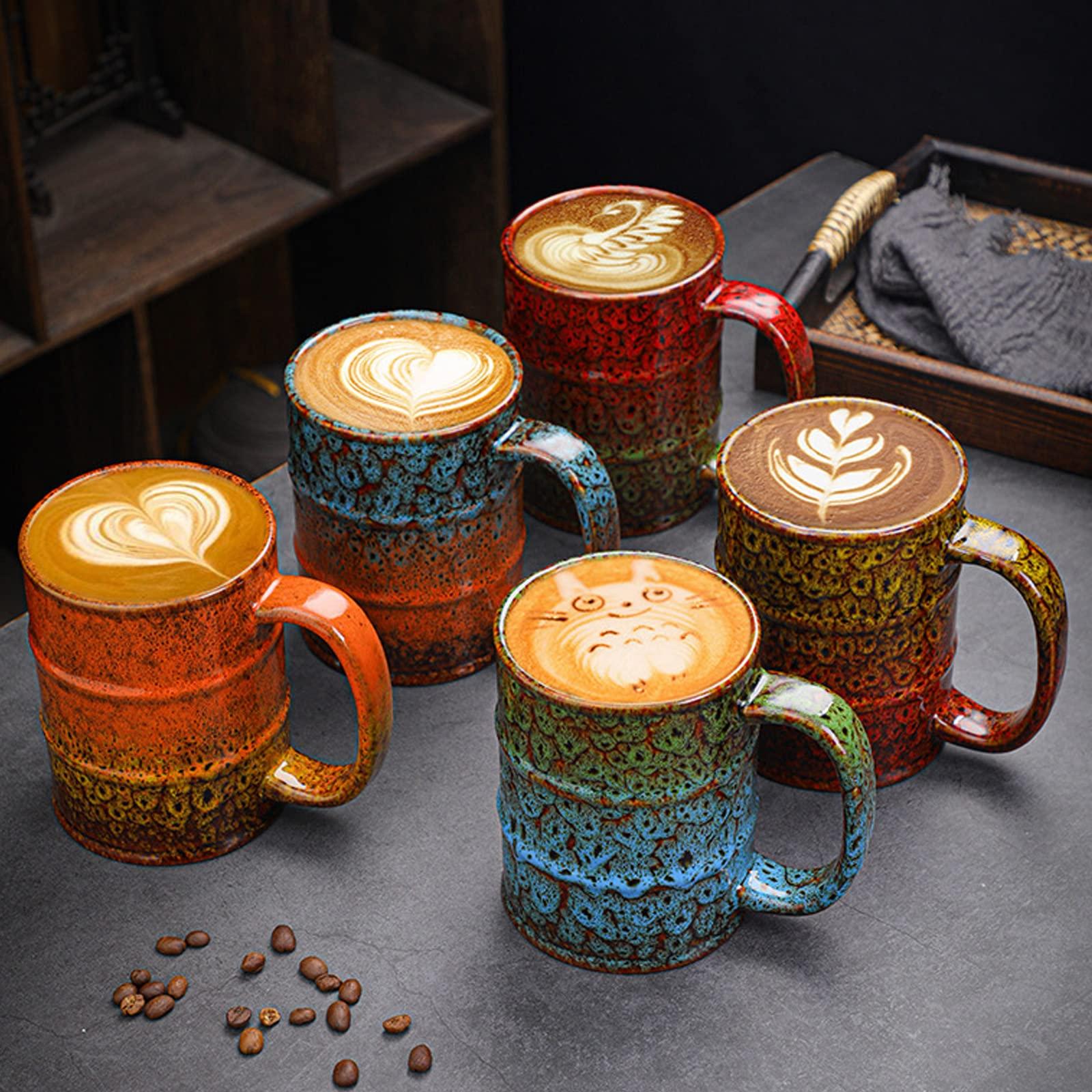 Ceramic 20 oz Coffee Mugs - Large Tea Cup for Office and Home - Dishwasher and Microwave Safe (1, Green and Blue) - Image 6