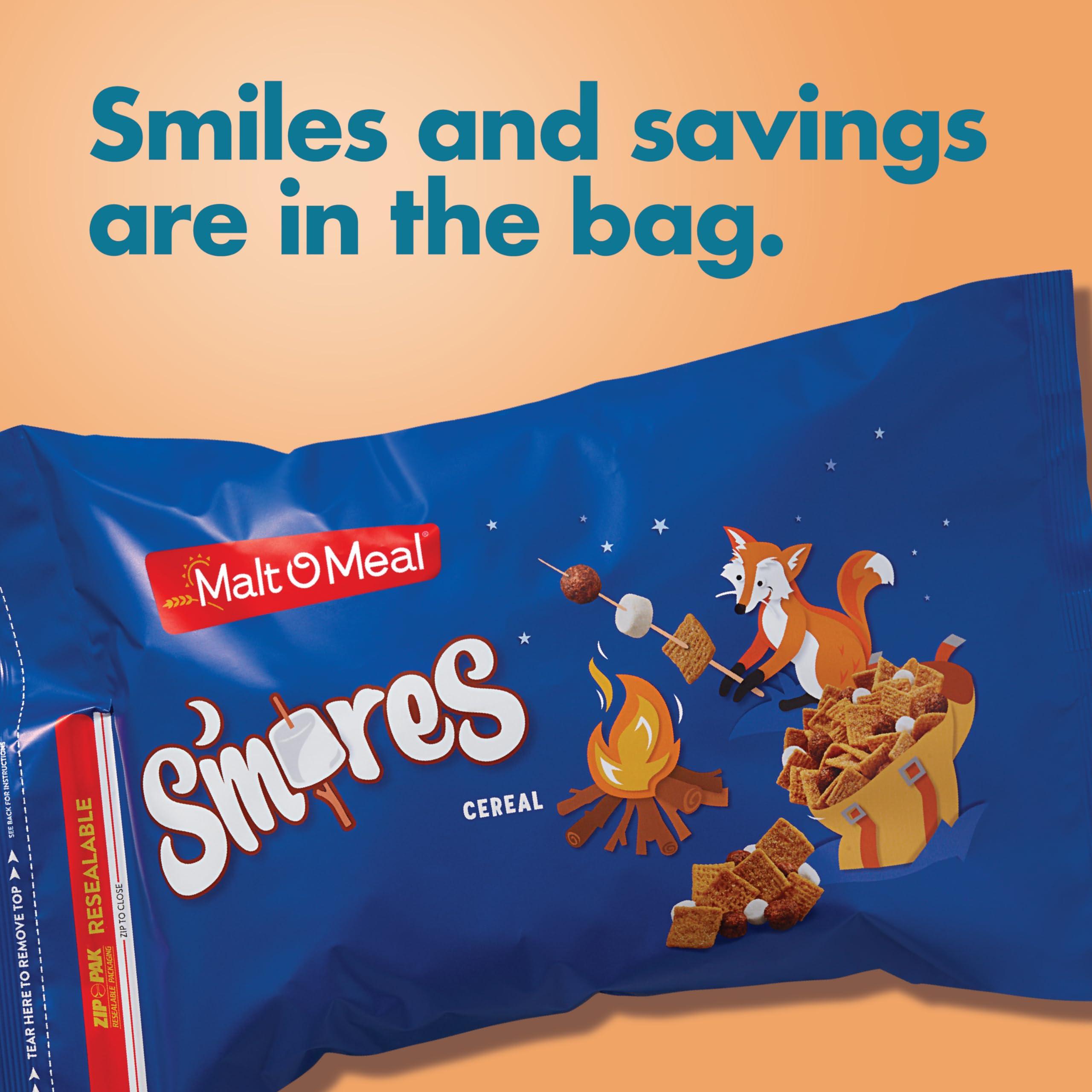 Malt-O-Meal S'mores Breakfast Cereal, Chocolatey Puffs and Marshmallow Bits, Large Cereal for Family, 30 OZ Resealable Bag - Image 4