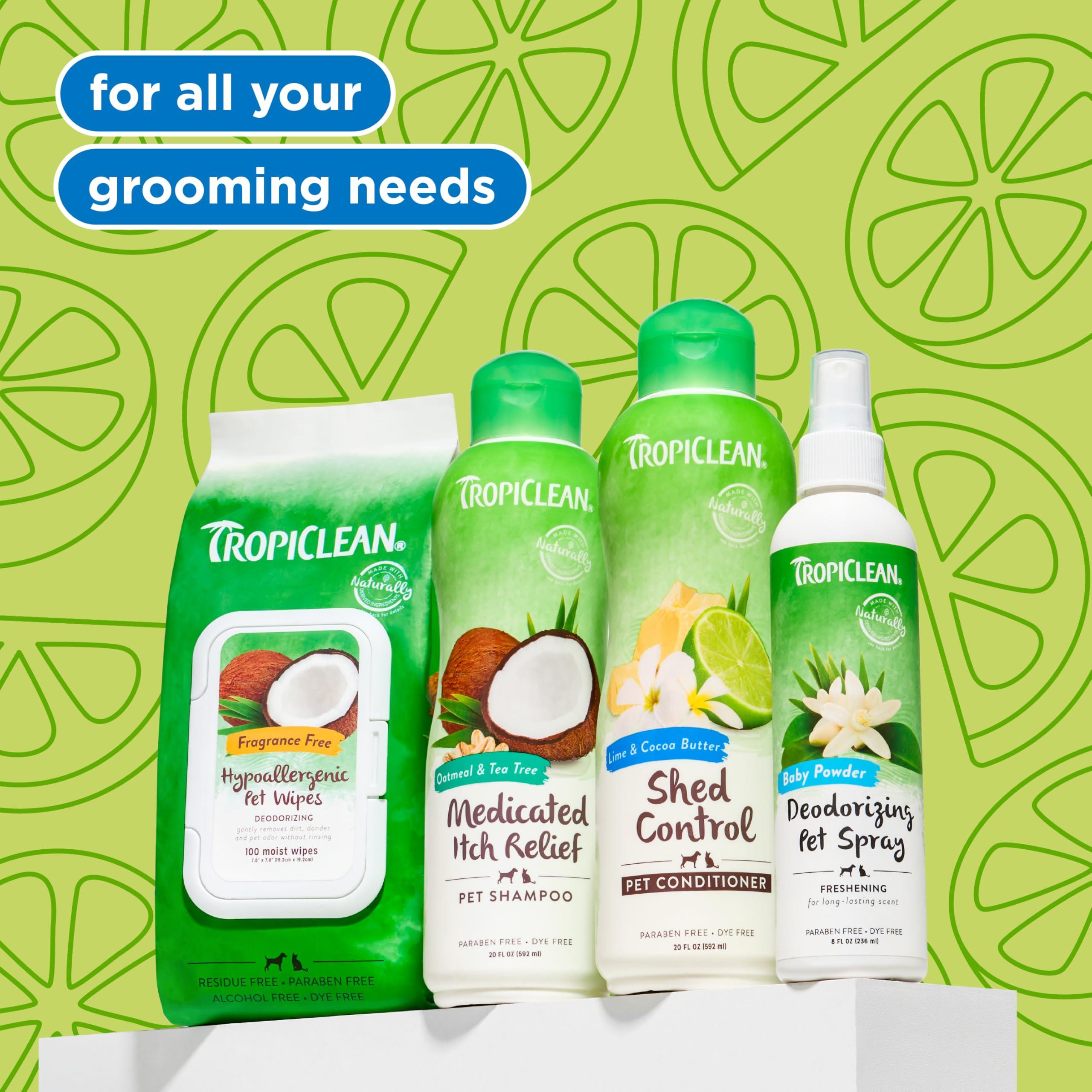 TropiClean Deshedding Dog Conditioner, Reduces Shedding & Softens Coat, Puppy Safe, Made in the USA, Lime & Cocoa Butter Scent, 20oz. - Image 9