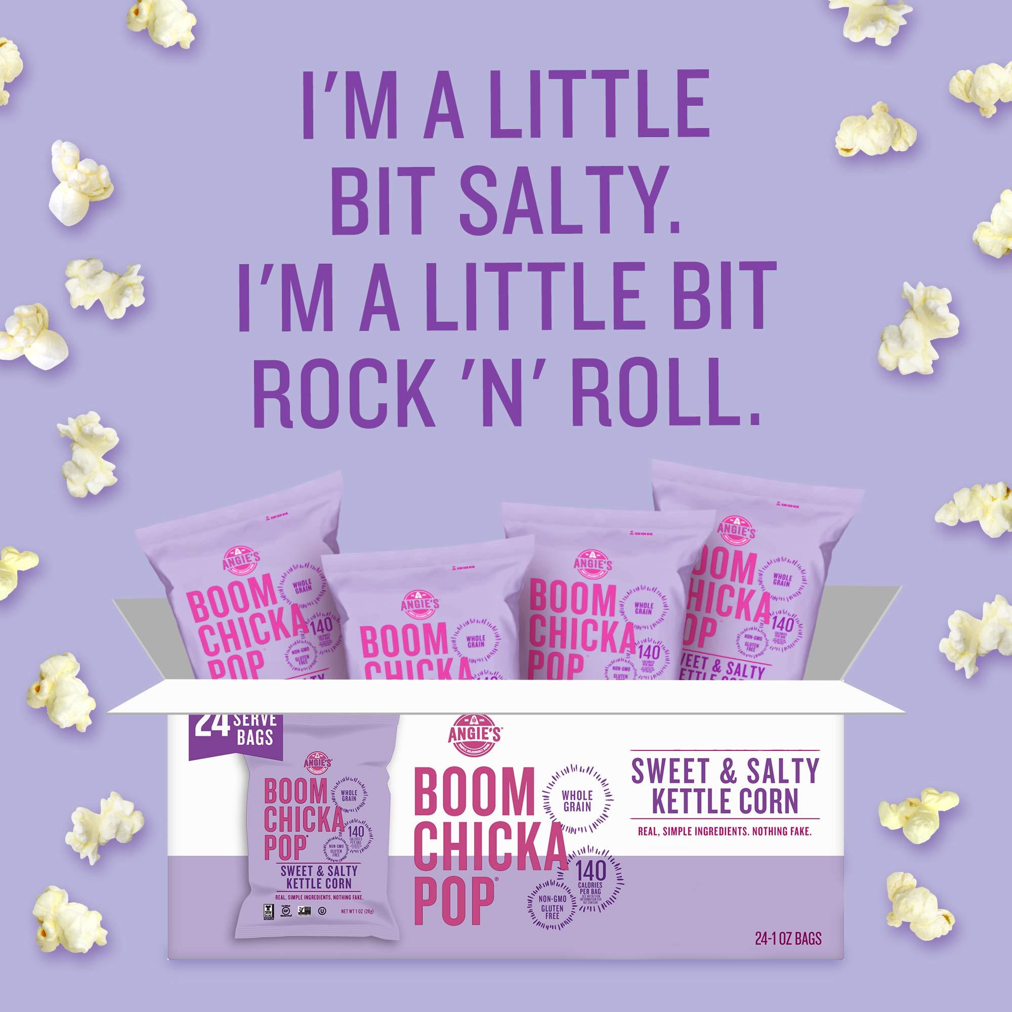 Angie's BOOMCHICKAPOP Sweet & Salty Kettle Corn Popcorn, Lunchbox Snack, 1 oz. Individual Bag (Pack of 24) - Image 6