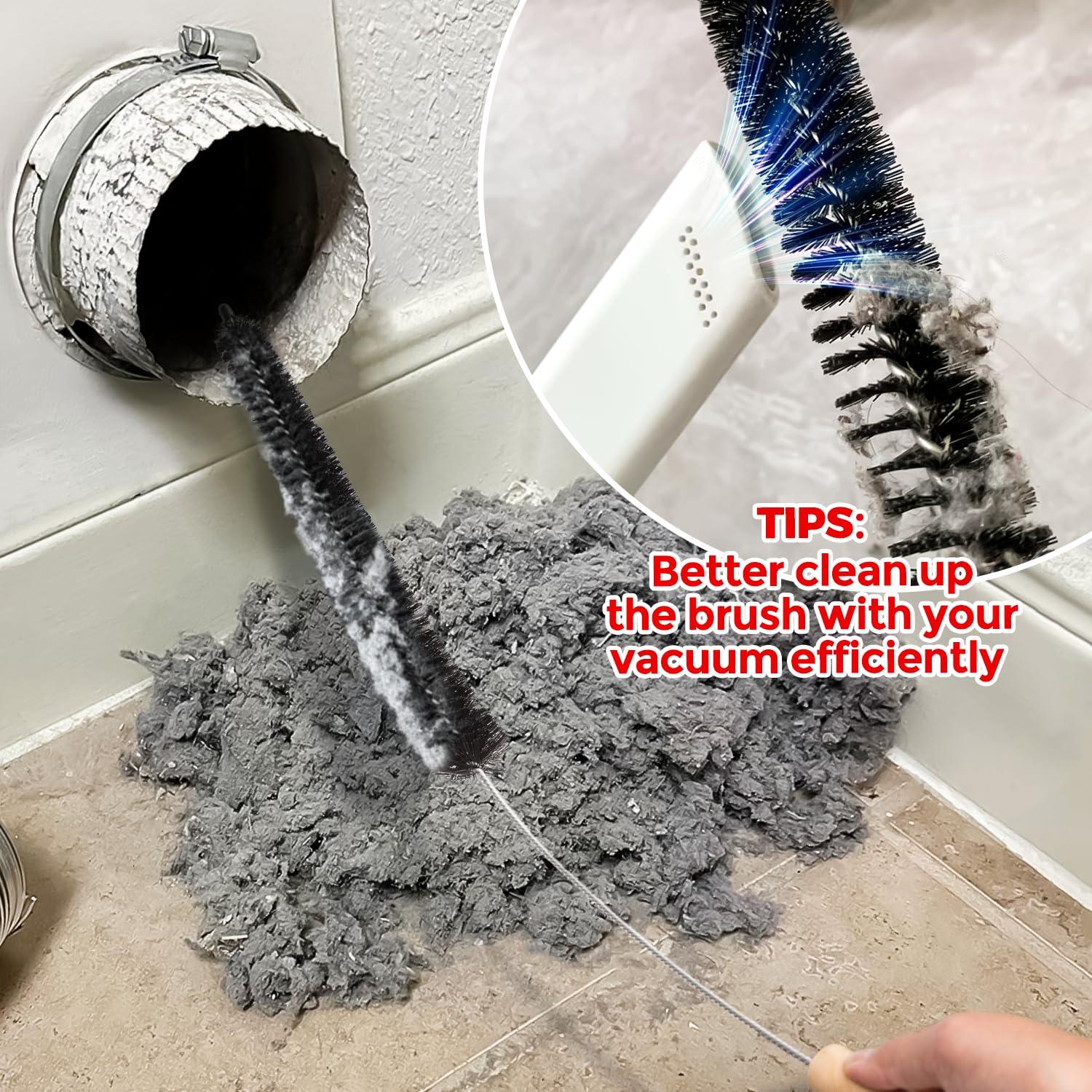 Holikme Dryer Vent Cleaner Kit 2 Pack - Household Cleaning Supplies 304 Stainless Steel Dryer Lint Brush, Home Essentials for Lint Trap Dust & Pet Hair - Image 4