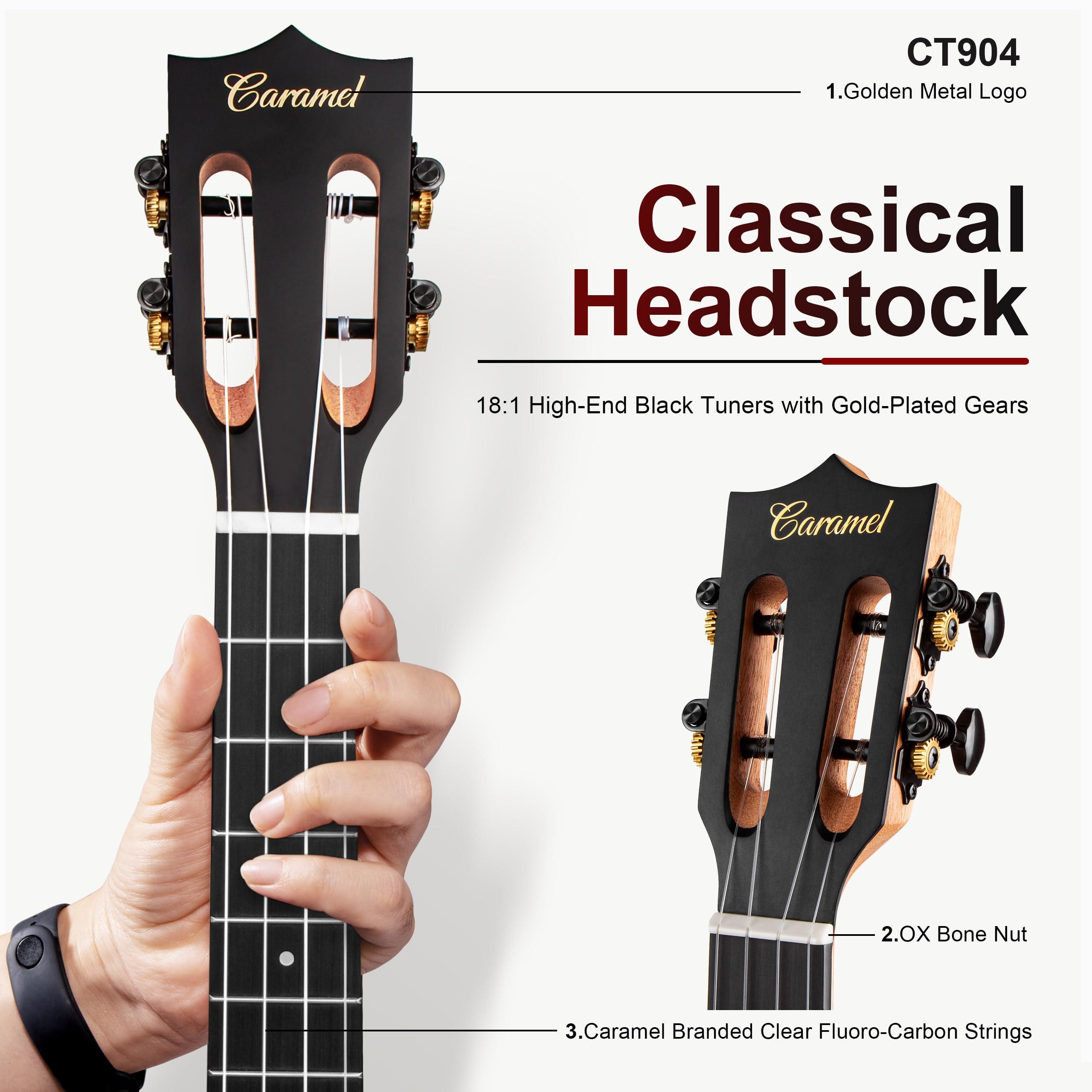 26 inch Caramel CT904 Ebony Tenor LCD color display Electric Professional Player Beginners Ukulele Uke Kit Bundle Padded Gig bag Strings,Strap - Image 3