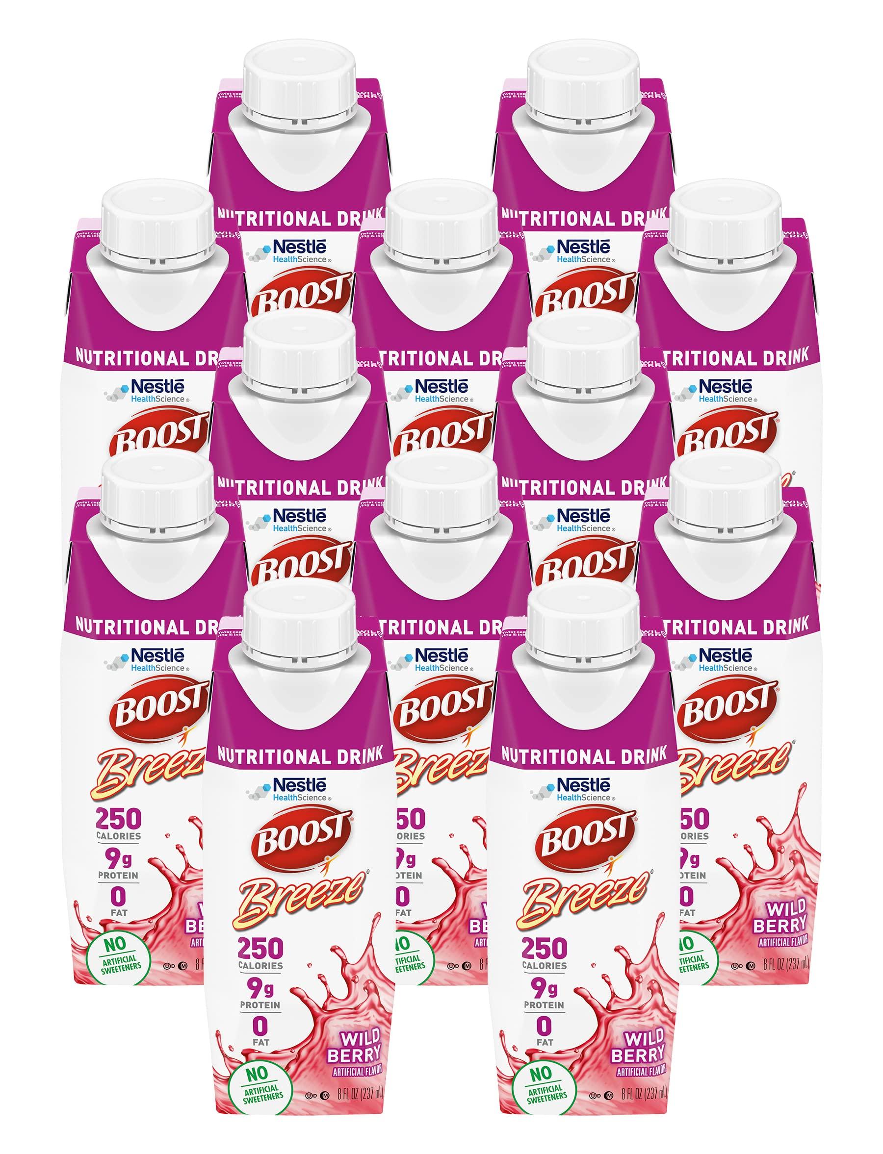 Boost Breeze Nutritional Drink Wildberry, 8 Fl Oz (Pack of 12)