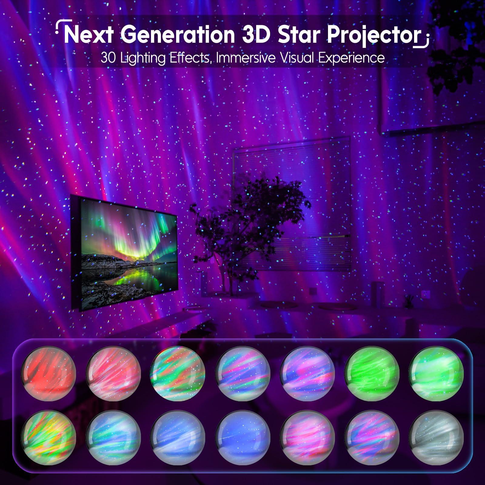 Rossetta Galaxy Projector, Star Projector LED Lights for Bedroom, Outdoor Lighting Projector, Starry Night Light with White Noise and Bluetooth Speaker, Gifts for Kids Adults Christmas, Birthdays - Image 2