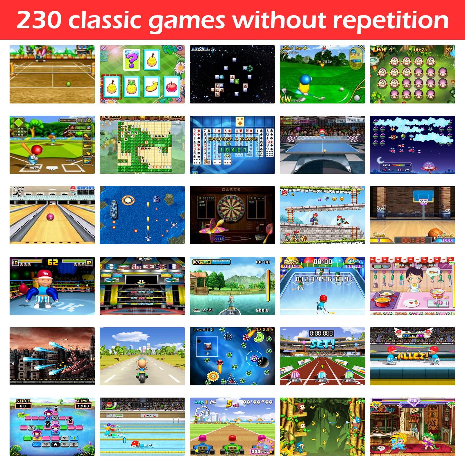 TaddToy 16 Bit Handheld Game for Kids Adults, 3.0'' Large Screen Preloaded 230 HD Classic Retro Video Games with USB Rechargeable Battery & 3 Game Cartridges for Birthday Gift for Kids 4-12 (Red) - Image 4