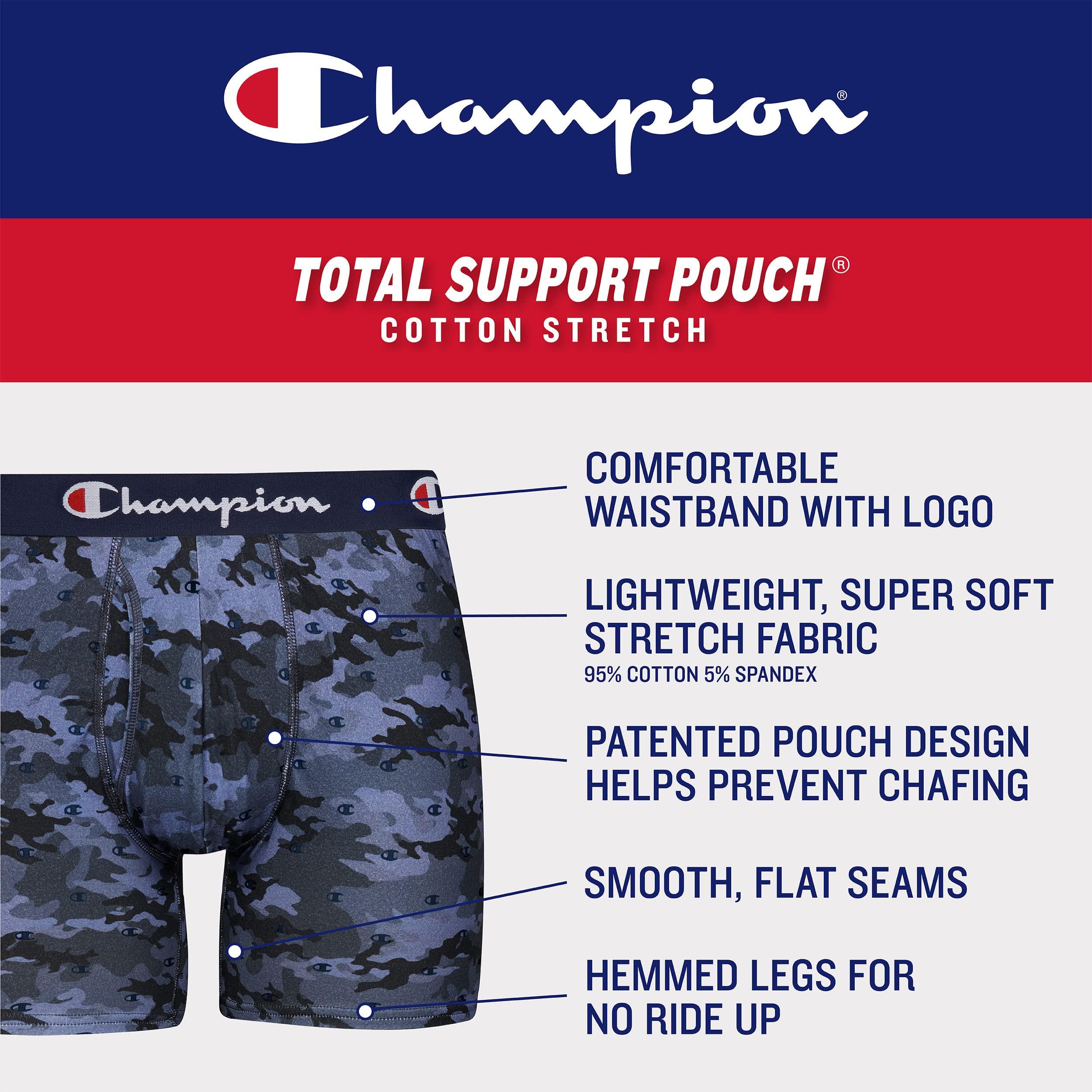 Champion Men's Underwear Boxer Briefs, Total Support Pouch, Cotton Stretch, 3-Pack - Image 2