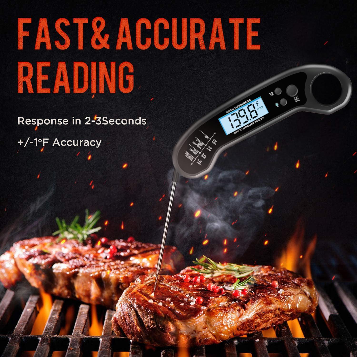 Meat Thermometer Digital, Instant Read Meat ThermometerI for Grill and Cooking, Waterproof Food Thermometer for Kitchen and Outside, BBQ, Turkey, Candy, Liquids, Beef - Image 2