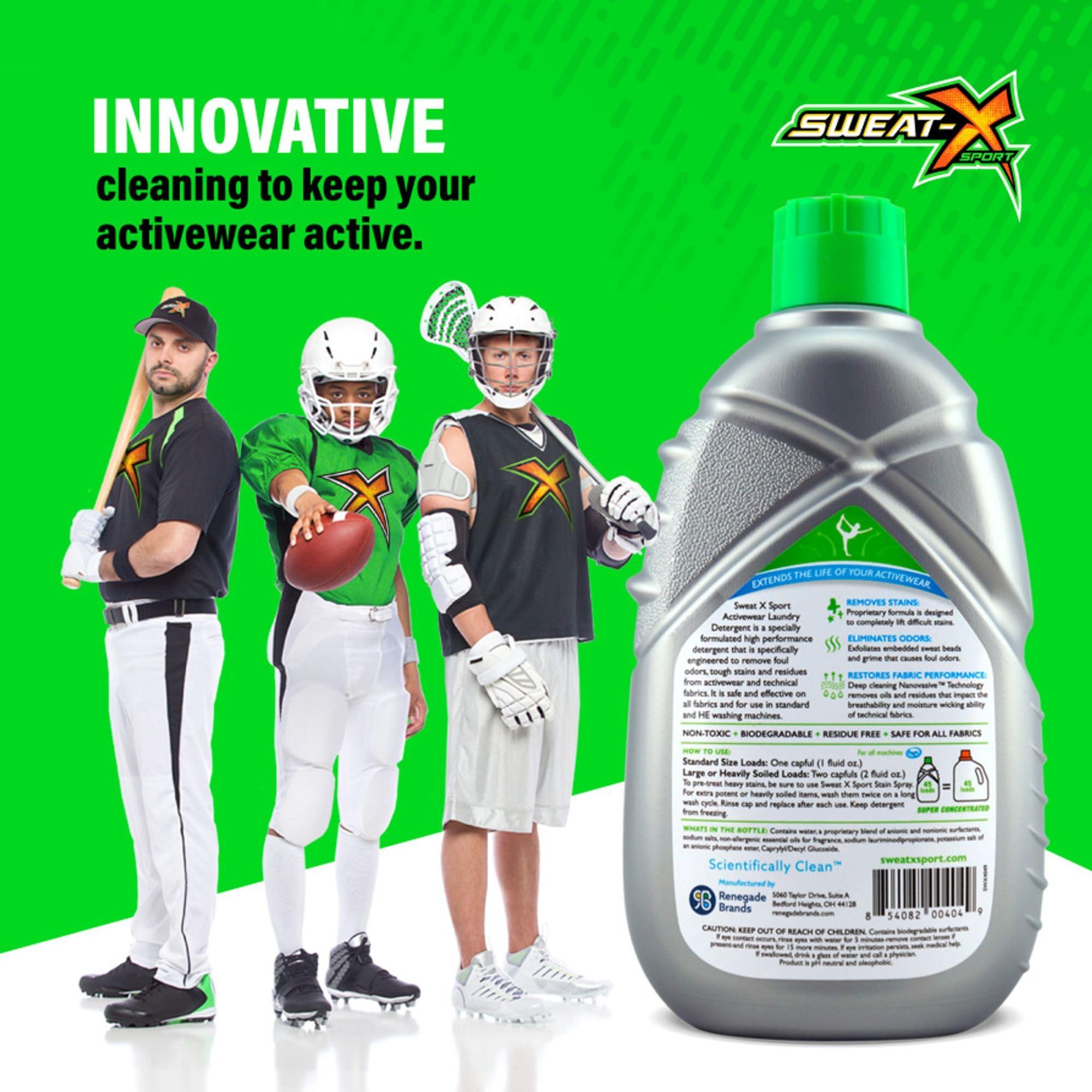 Sweat X Original Activewear Laundry Detergent – Remove the Worst Odors & Toughest Stains – High Performance Sports Wash for Training Gear & All Fabric Types – 45 Loads – 1 Pack - Image 7
