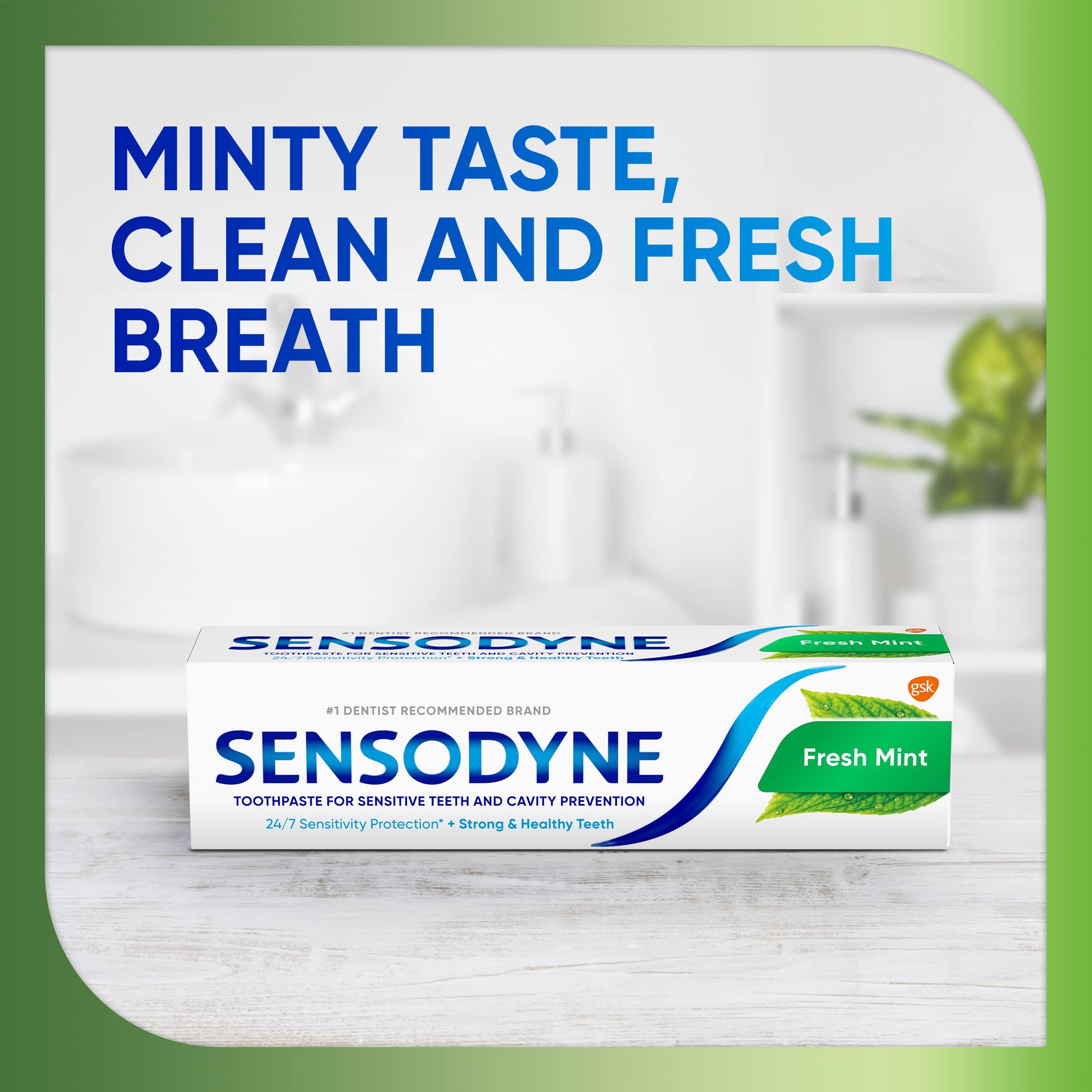 Sensodyne Fresh Mint Sensitive Toothpaste, ADA Accepted Toothpaste for Cavity Prevention and Sensitive Teeth Treatment - 4 Ounces (Pack of 2) - Image 7