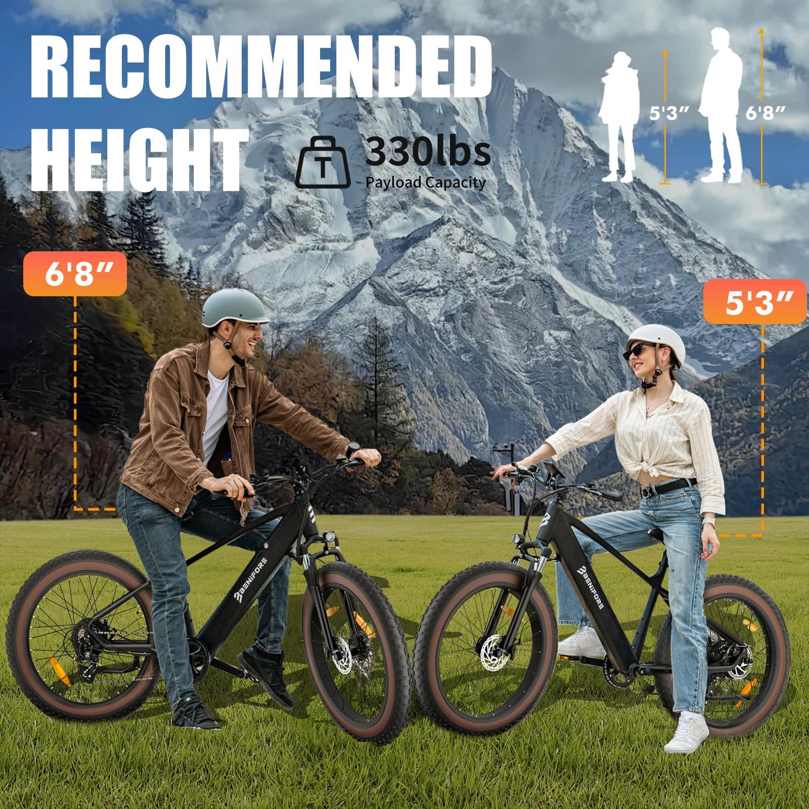 Luckeep Electric Bike for Adult 1500W Peak, 48V 720WH Removable Battery, 72 Miles 28 MPH, 26" Electric Mountain Bike with Hydraulic Suspension, 7-Speed,UL Certified Commute Fat Tire Mountain Ebikes - Image 7