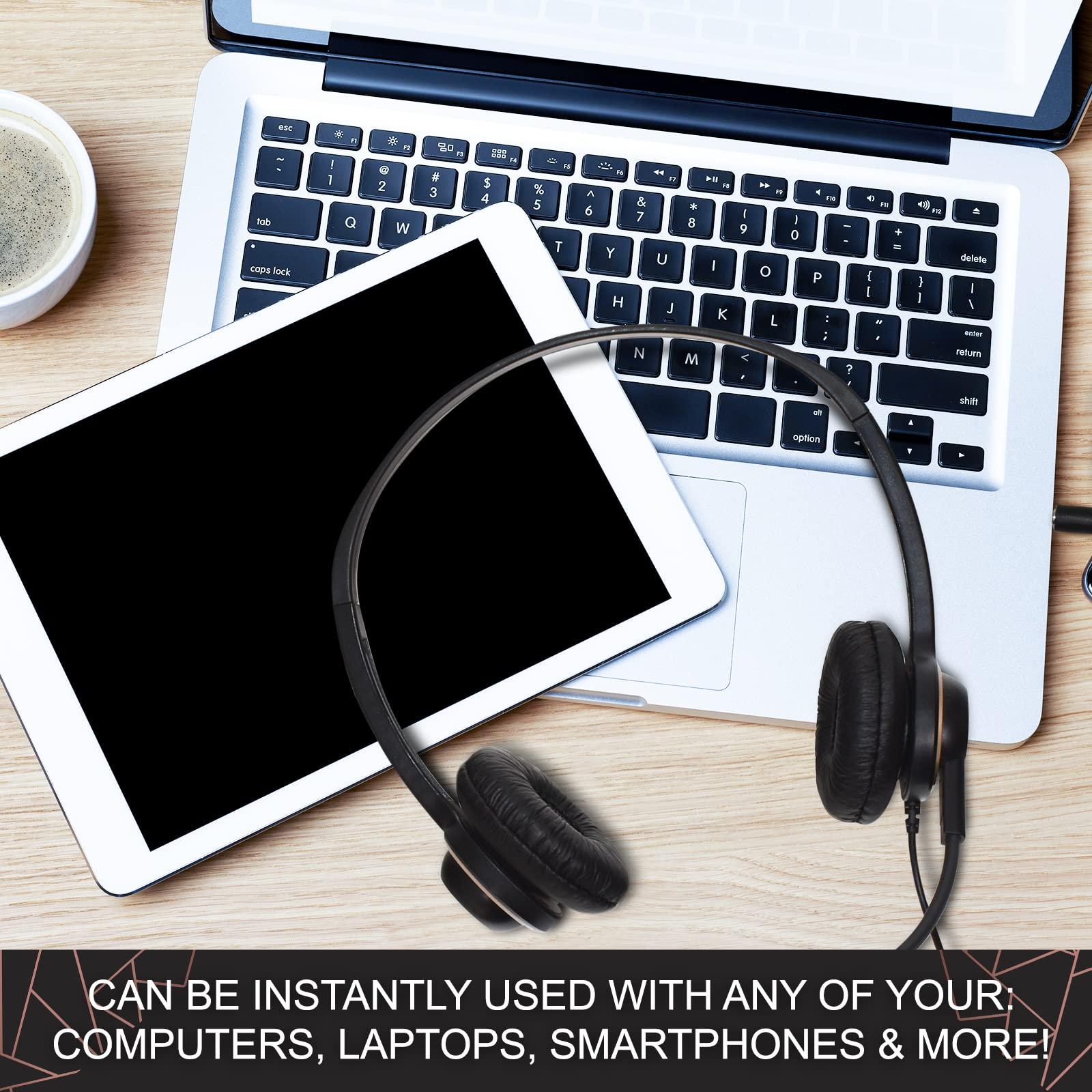 Sonitum Headset with Microphone - Noise Canceling Computer Headset for Office, Meetings, Chat- Comfortable Over-Ear PC Headphones with Rotating Mic- 3.5 Jack for Universal Connectivity (1 Pack) - Image 5