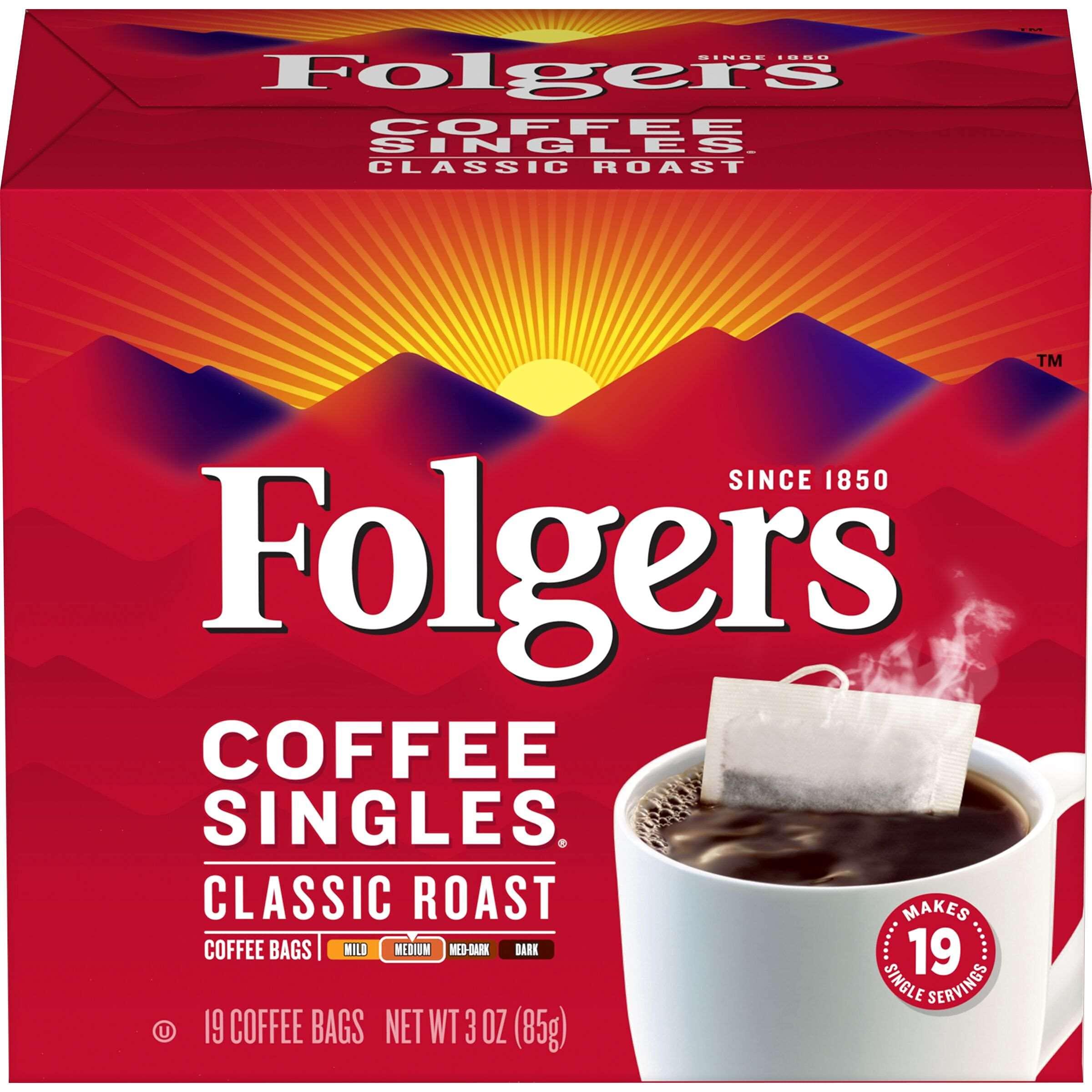 Folgers Coffee Singles Classic Roast-19 Coffee Bags