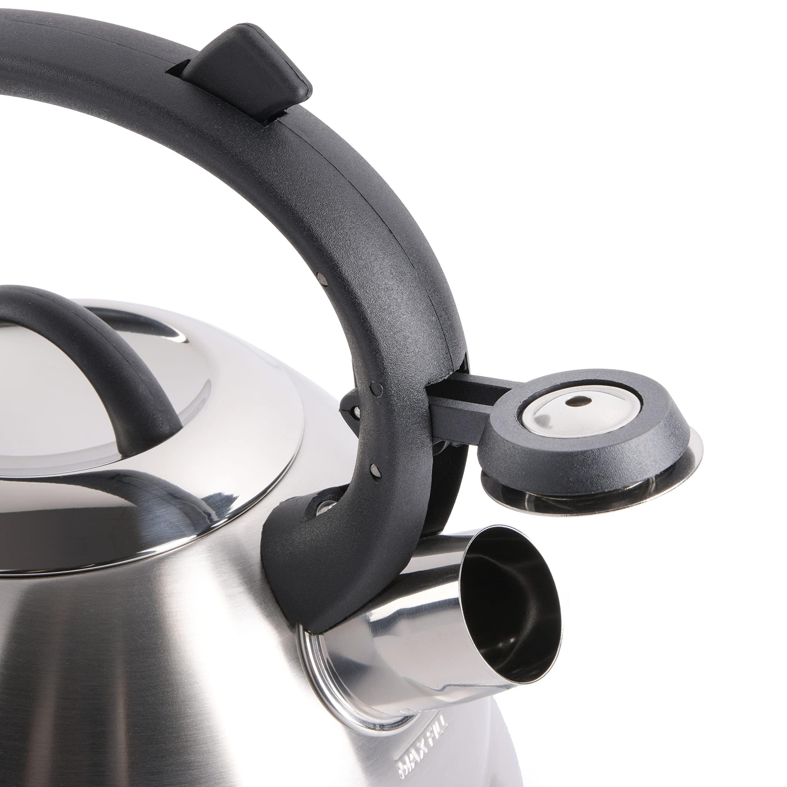 Mr. Coffee Flintshire Stainless Steel Whistling Tea Kettle, 1.75-Quart, Brushed Satin - Image 5
