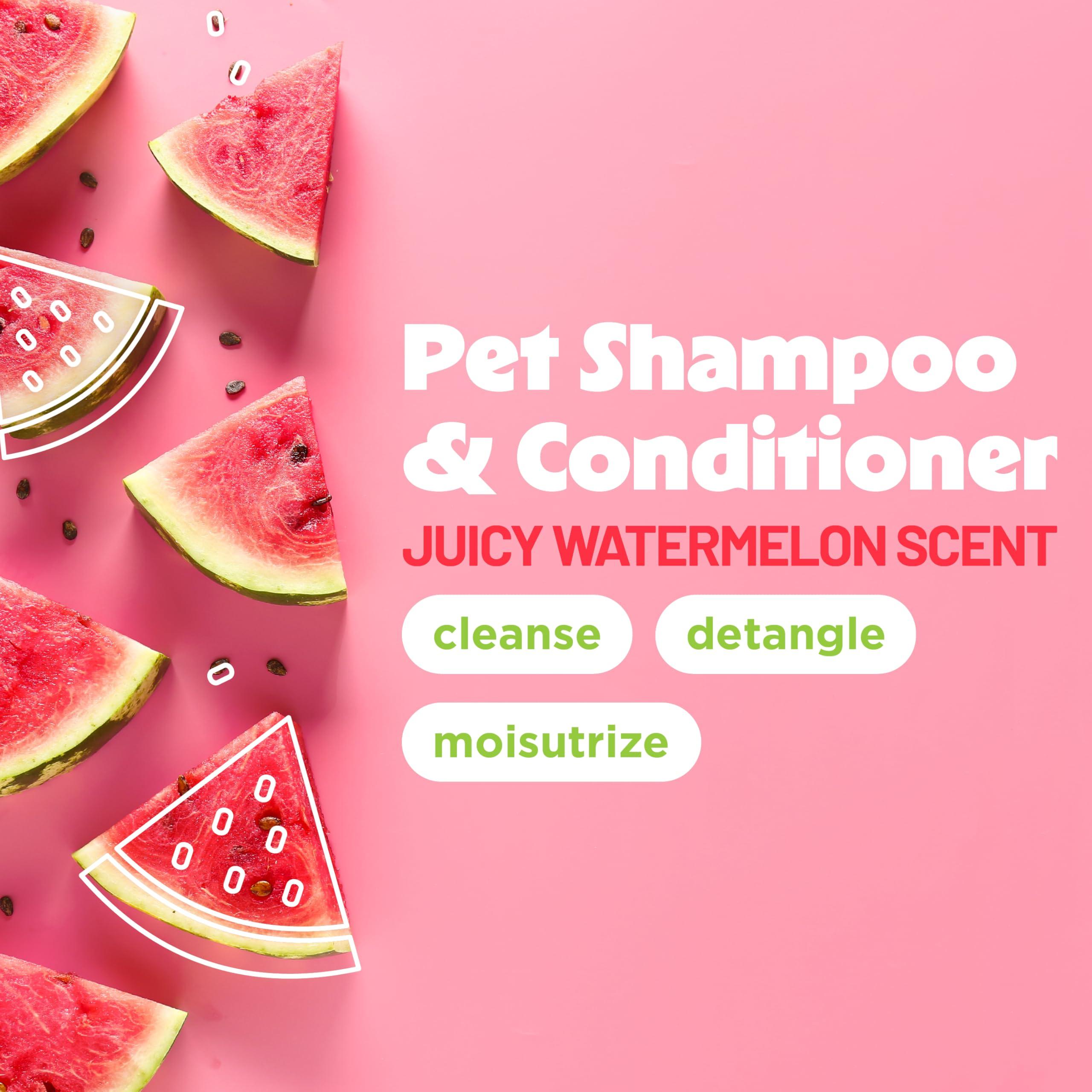 TropiClean 2-in-1 Dog Shampoo and Conditioner, Moisturizing Dog Detangler, Puppy Safe, Made in the USA, Watermelon Scent, Cat & Kitten Safe, 20oz. - Image 2