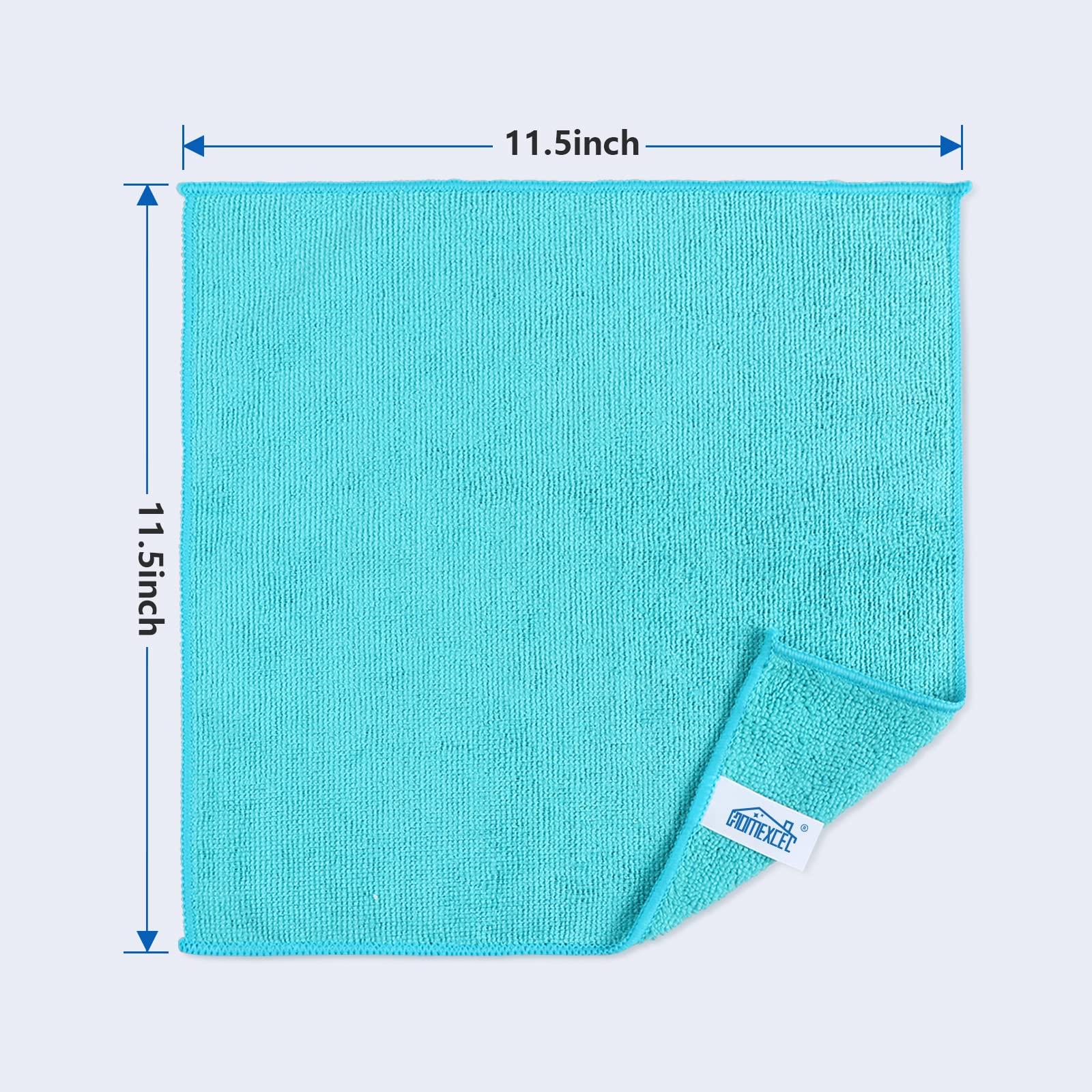 HOMEXCEL Microfiber Cleaning Cloth,12 Pack Cleaning Rags, Cleaning Towels with 4 Color Assorted, 11.5"X11.5"(Green/Blue/Yellow/Pink) - Image 3