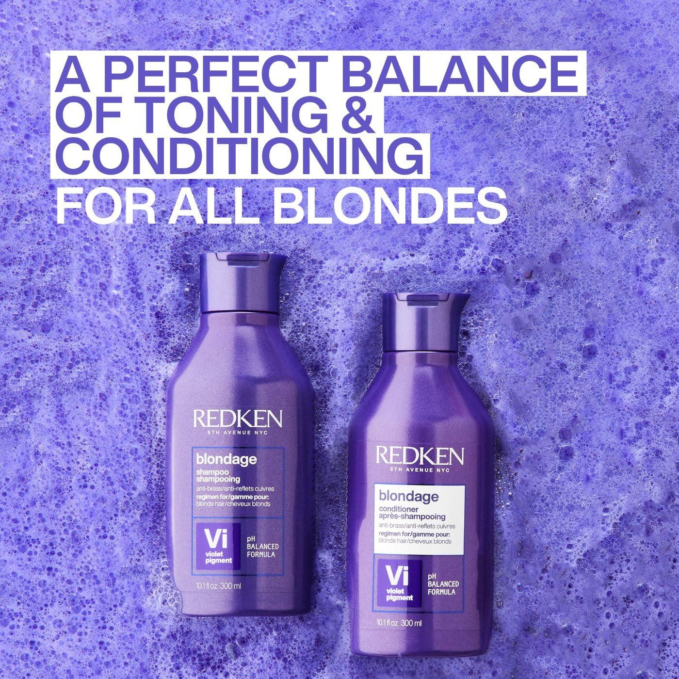 Redken Blondage Purple Shampoo and Conditioner Set For Blonde & Highlighted Hair - Neutralizes Brass & Moisturizes Hair With Pure Violet Pigments, Color Depositing, 10.1 Fl Oz (Pack of 2) - Image 9