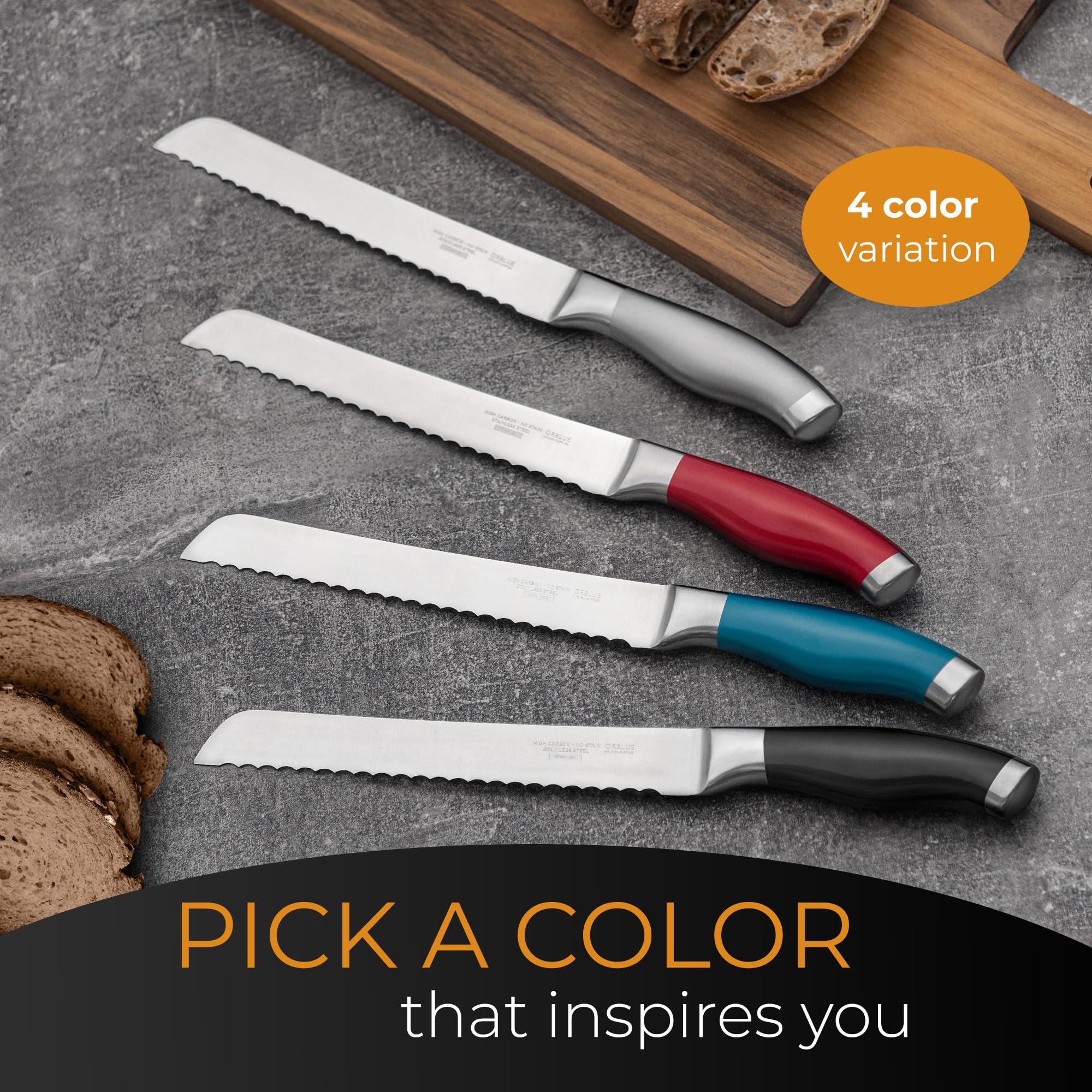 Orblue Serrated Bread Knife with Upgraded Stainless Steel Razor Sharp Wavy Edge Width - Bread Cutter Ideal for Slicing Homemade Bagels, Cake (8-Inch Blade with 5-Inch Handle) - Image 8
