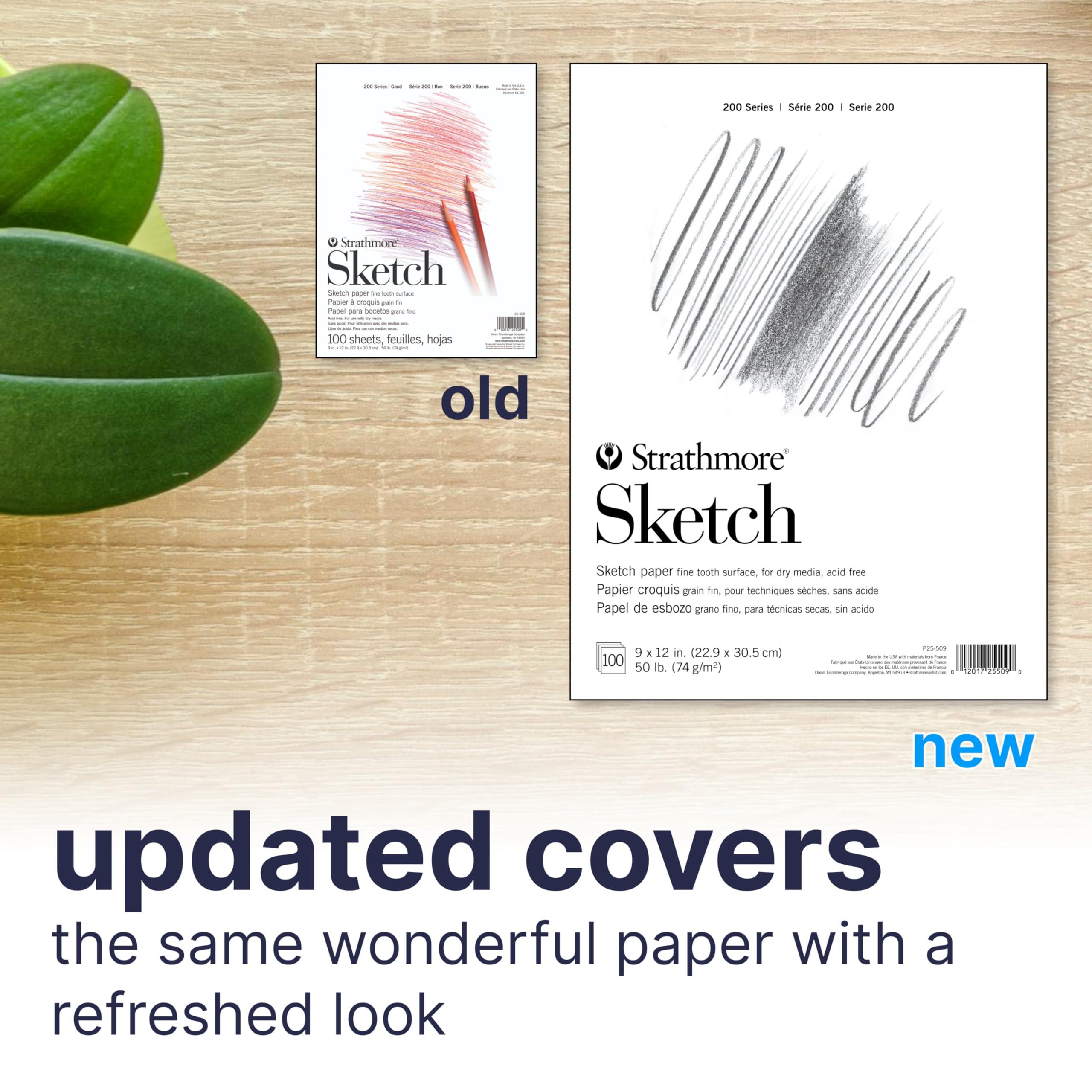 Strathmore 200 Series Sketch Pad, 9x12 inch, 100 Sheets, Tape Bound - Artist Sketchbook for Drawing, Illustration, Art Class Students - Image 3