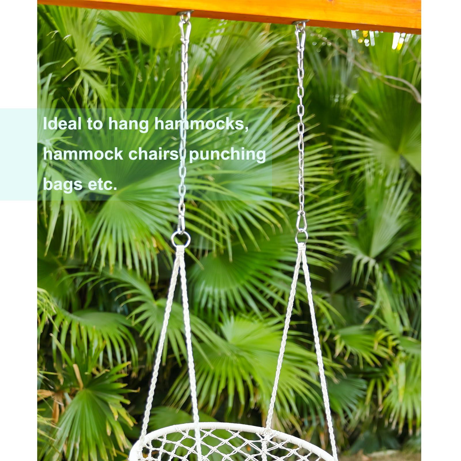 Hammock Hanging Kit & 2 Pack Swing Extension Chain, Hammock Hardware Kit, Extended Hanging Chain with 4 Carabiners with for Hammocks Swing Chairs Indoor Outdoor - Image 4