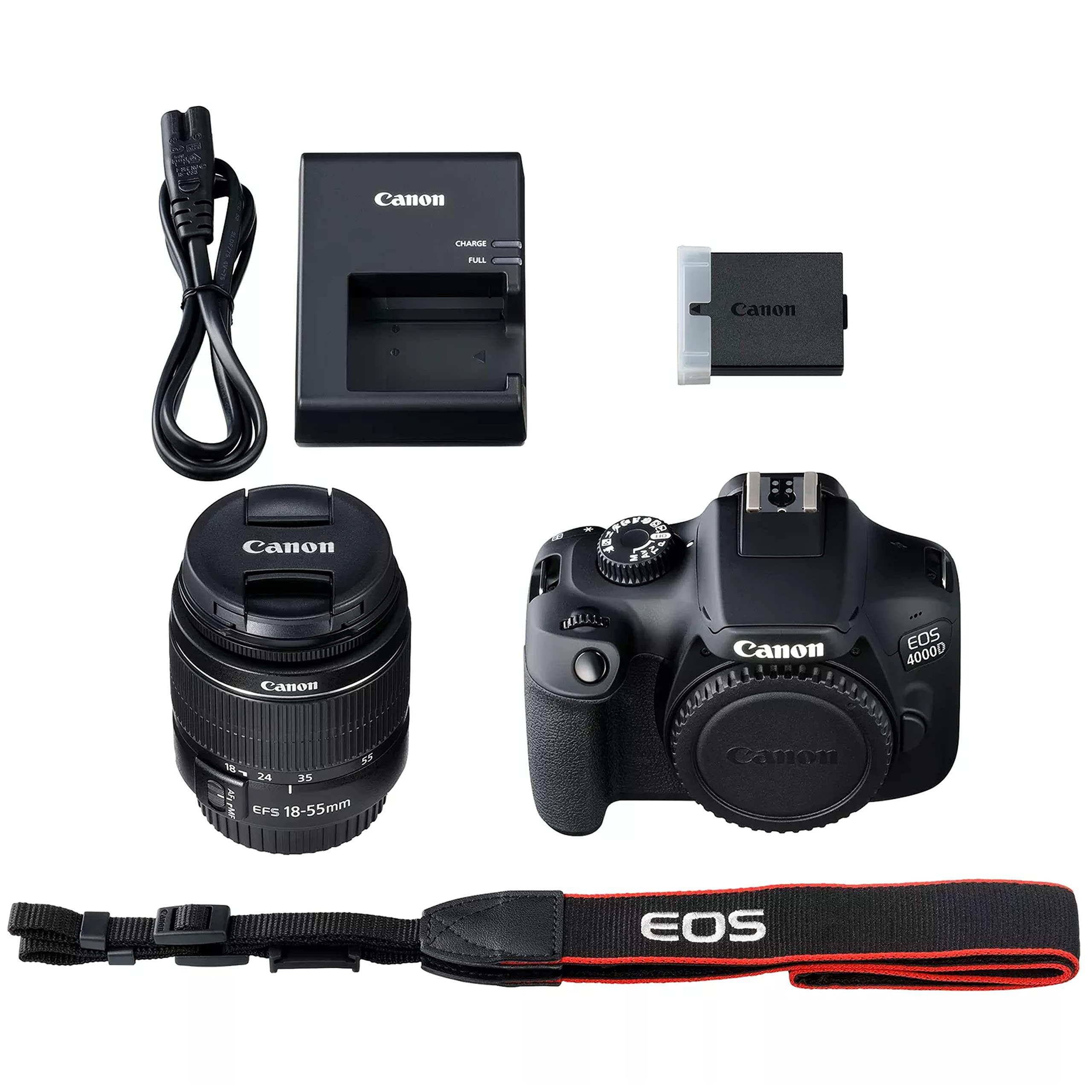 Canon EOS 4000D / Rebel T100 DSLR Camera w/EF-S 18-55mm F/3.5-5.6 Zoom Lens + 64GB Memory, Filters,Case, Tripod, Flash, and More (34pc Bundle) (Renewed) - Image 9