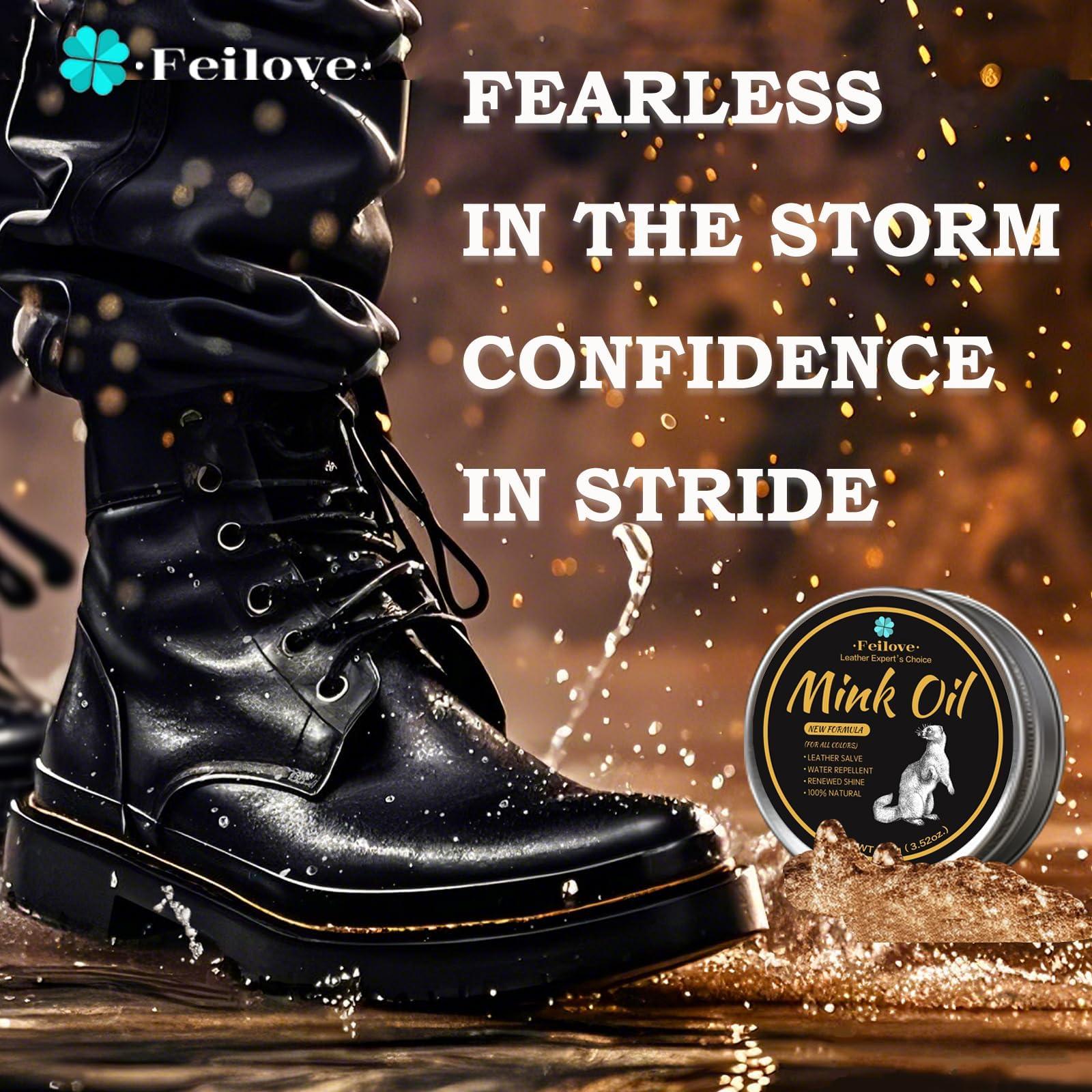Feilove Mink Oil for Leather Boots, Leather Conditioner and Cleaner 3.52oz - Premium Waterproof Formula to Soften and Restore Sofa, Furniture, Car Interiors, Shoes - Safe for Any Color - Image 7